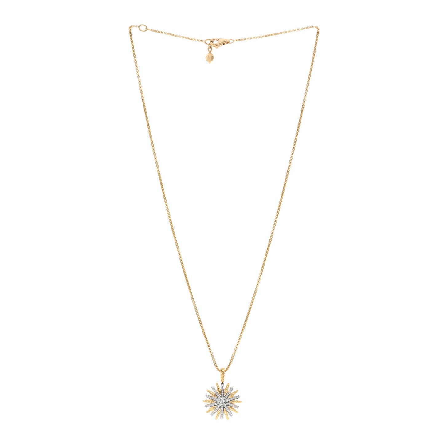 18K Yellow Gold Diamond Starburst Constellation Necklace
