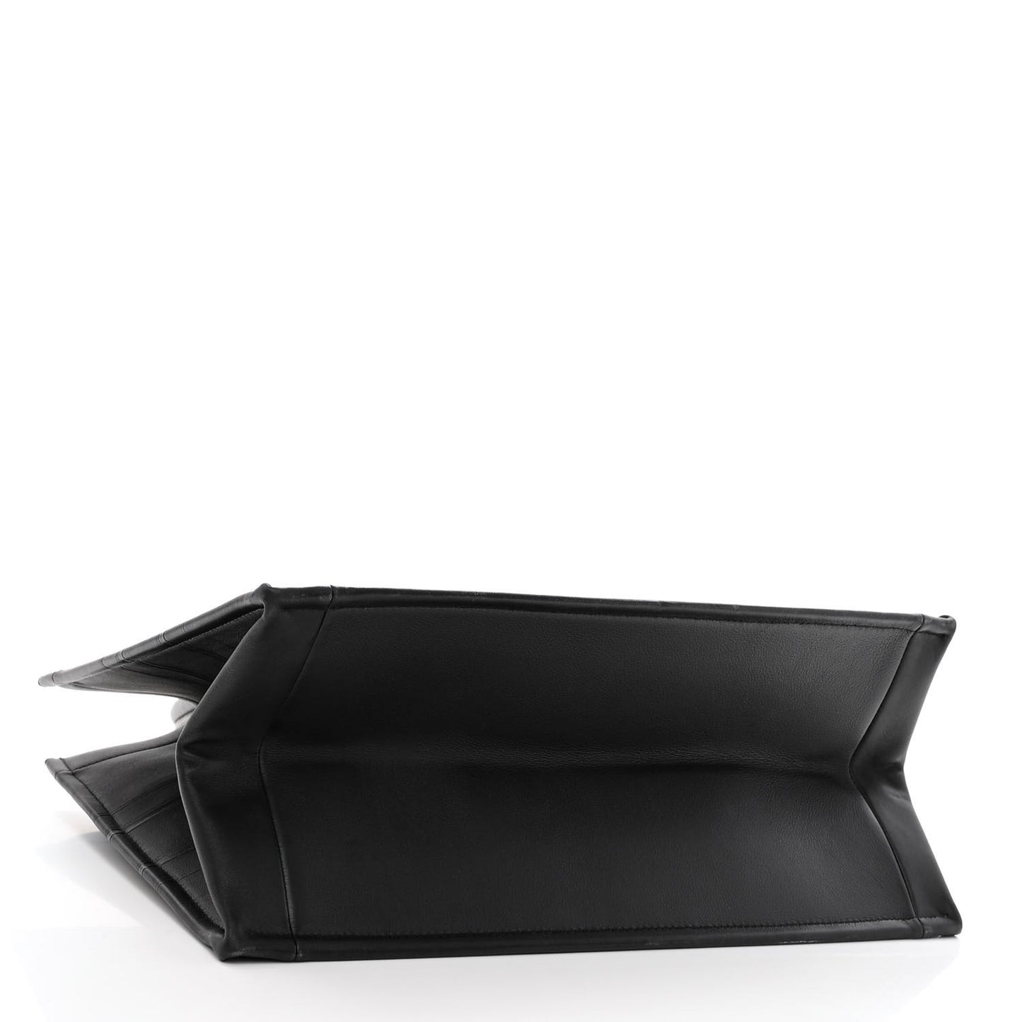Calfskin Embossed Medium Book Tote Black