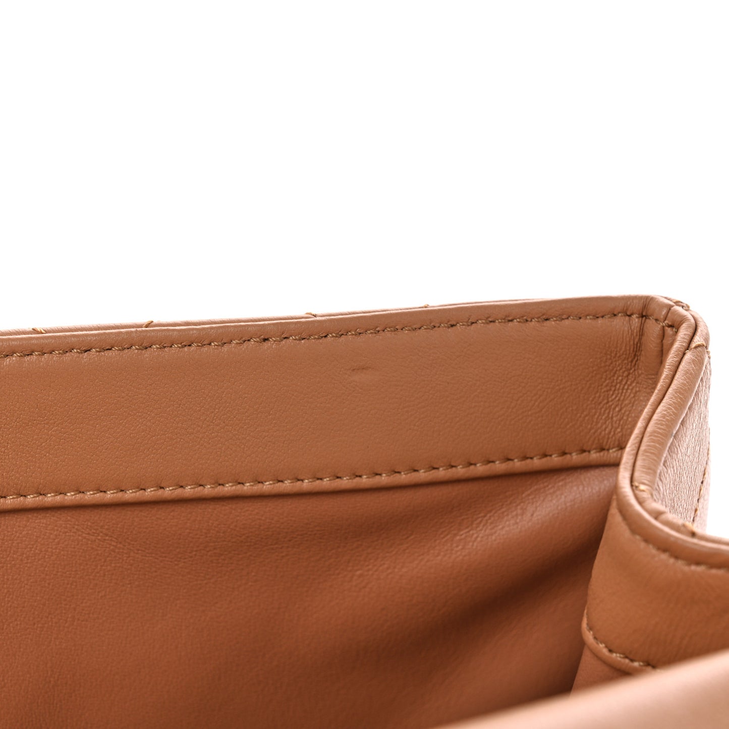 Lambskin Quilted Chaine Lettre Flap Brown