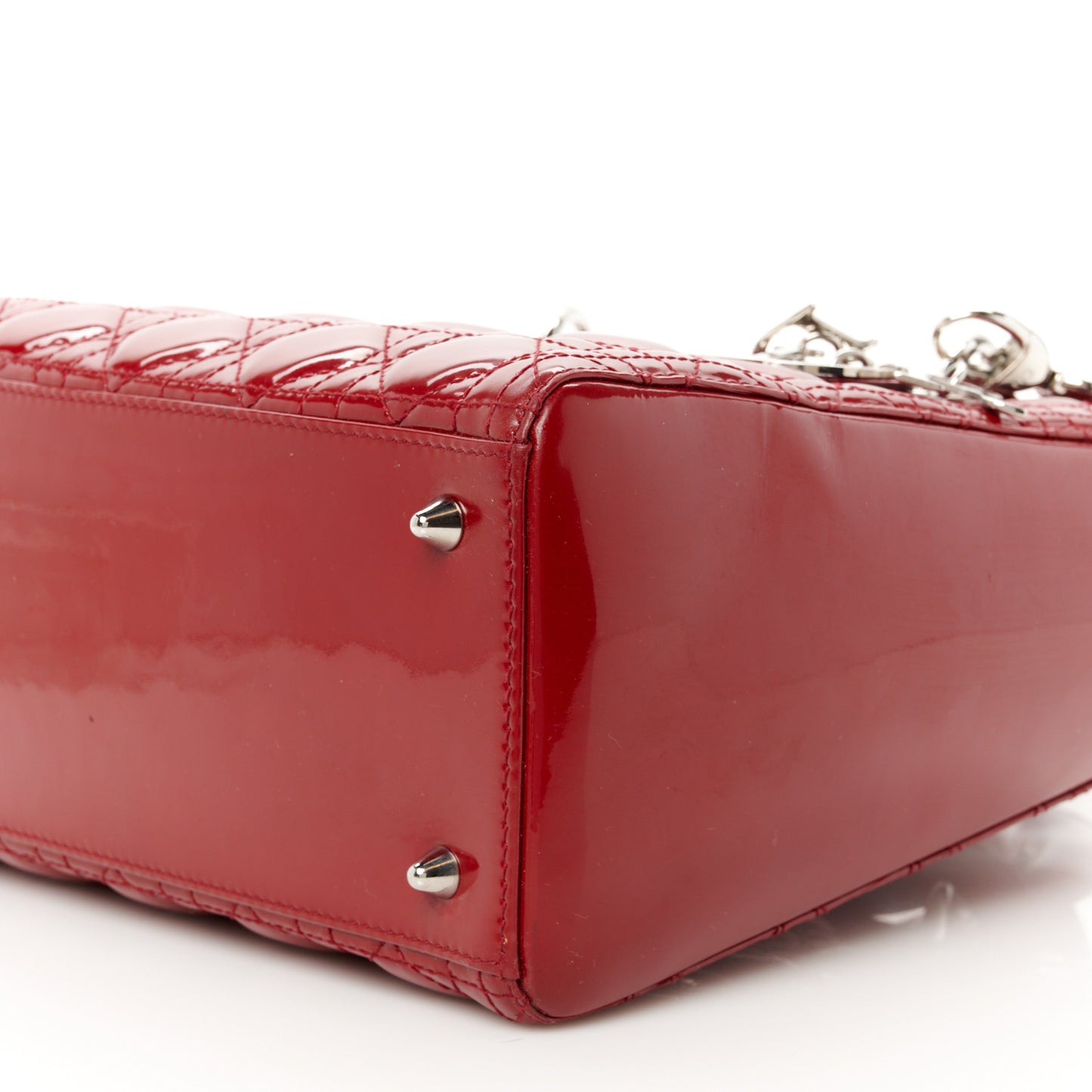 Patent Cannage Medium Lady Dior Red