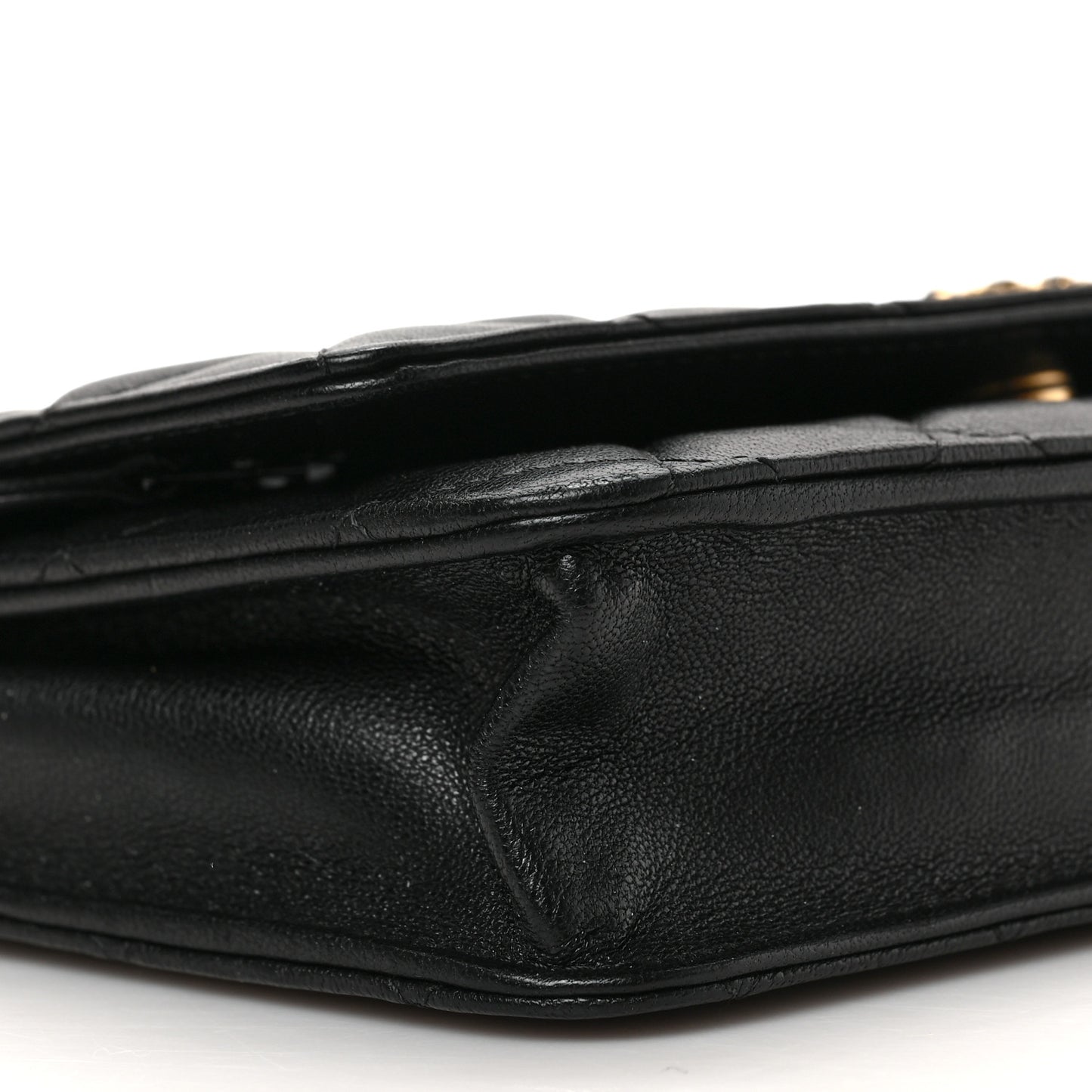 Lambskin Quilted Infinity Wallet On Chain WOC Black