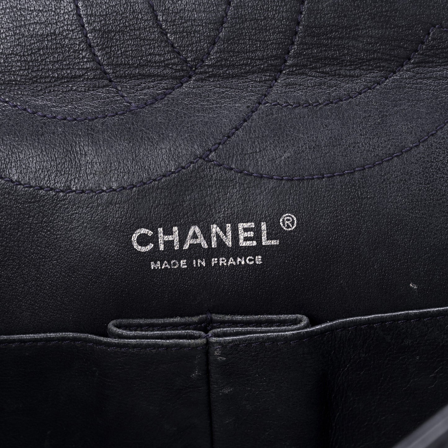 Aged Calfskin Quilted 2.55 Reissue 227 Flap Navy Blue