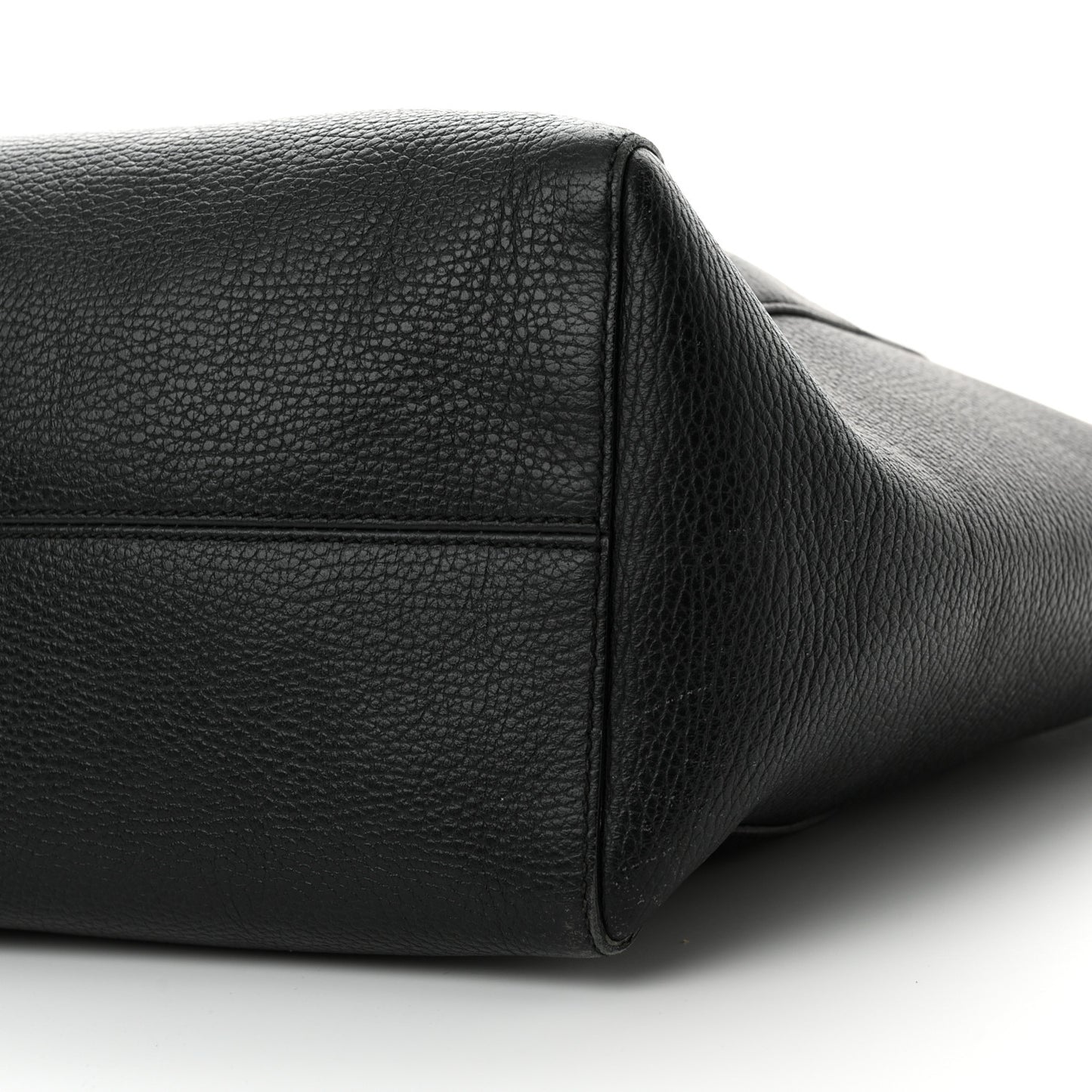 Pebbled Calfskin Medium Swing Tote Black