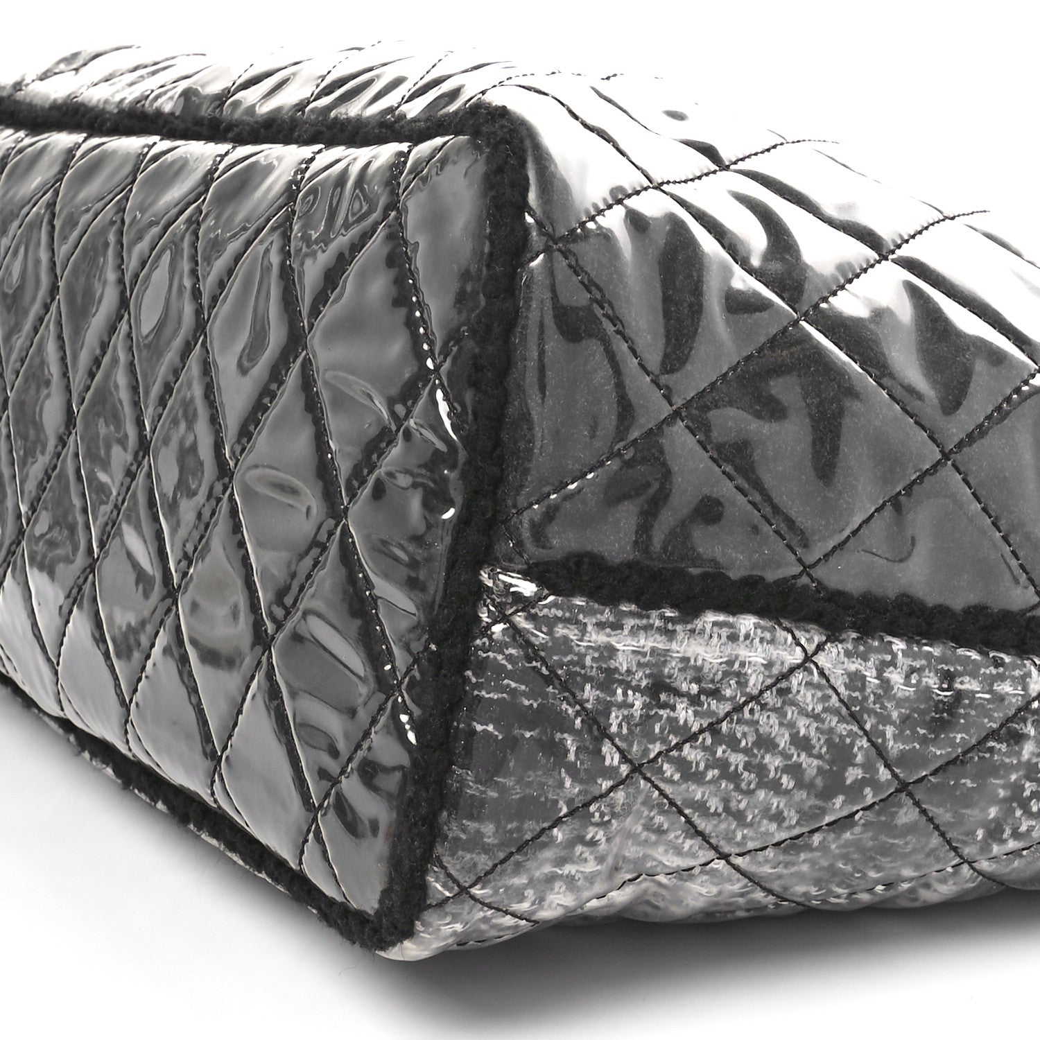 Chanel Vinyl Funny Tweed Patchwork Tote Grey 10 of 10