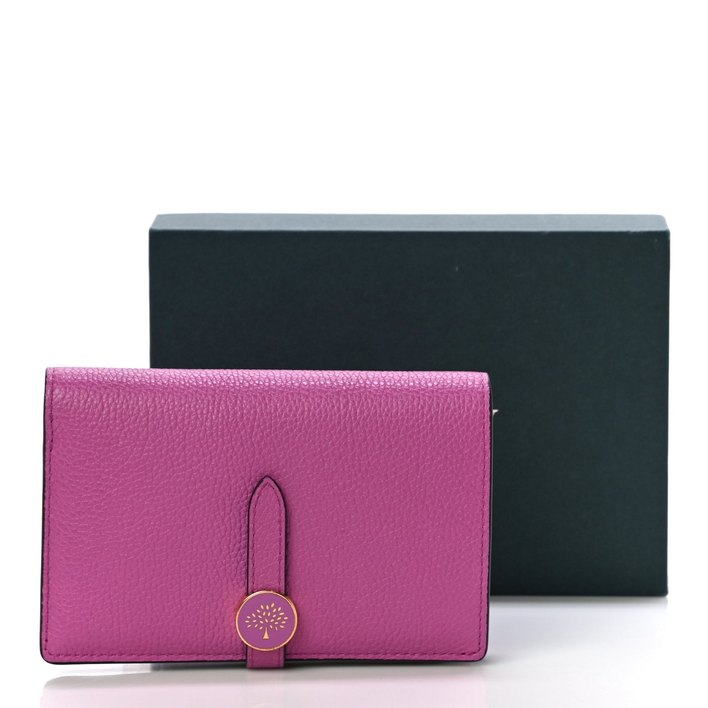 Cross Grain Calfskin Tree Wallet Pink