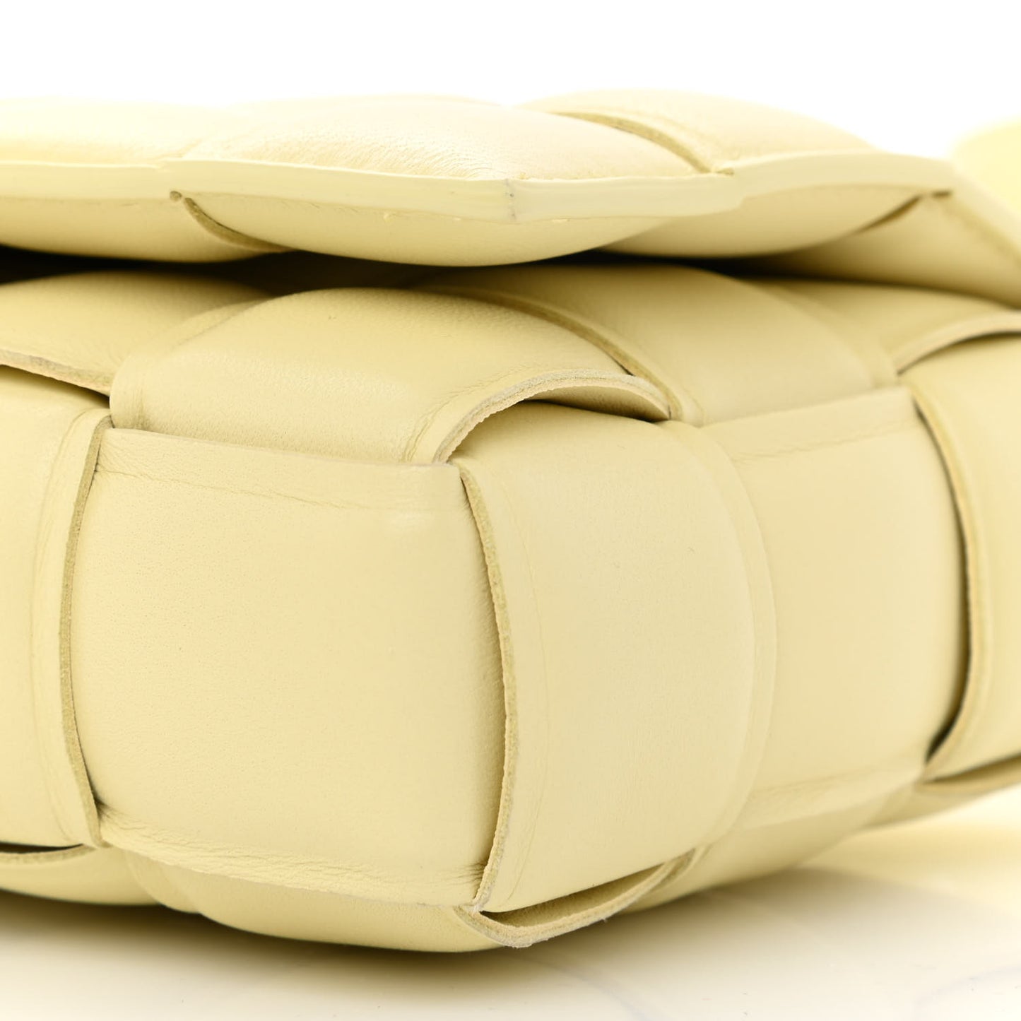 Nappa Maxi Intreccio Small Padded Cassette Crossbody Bag Ice Cream