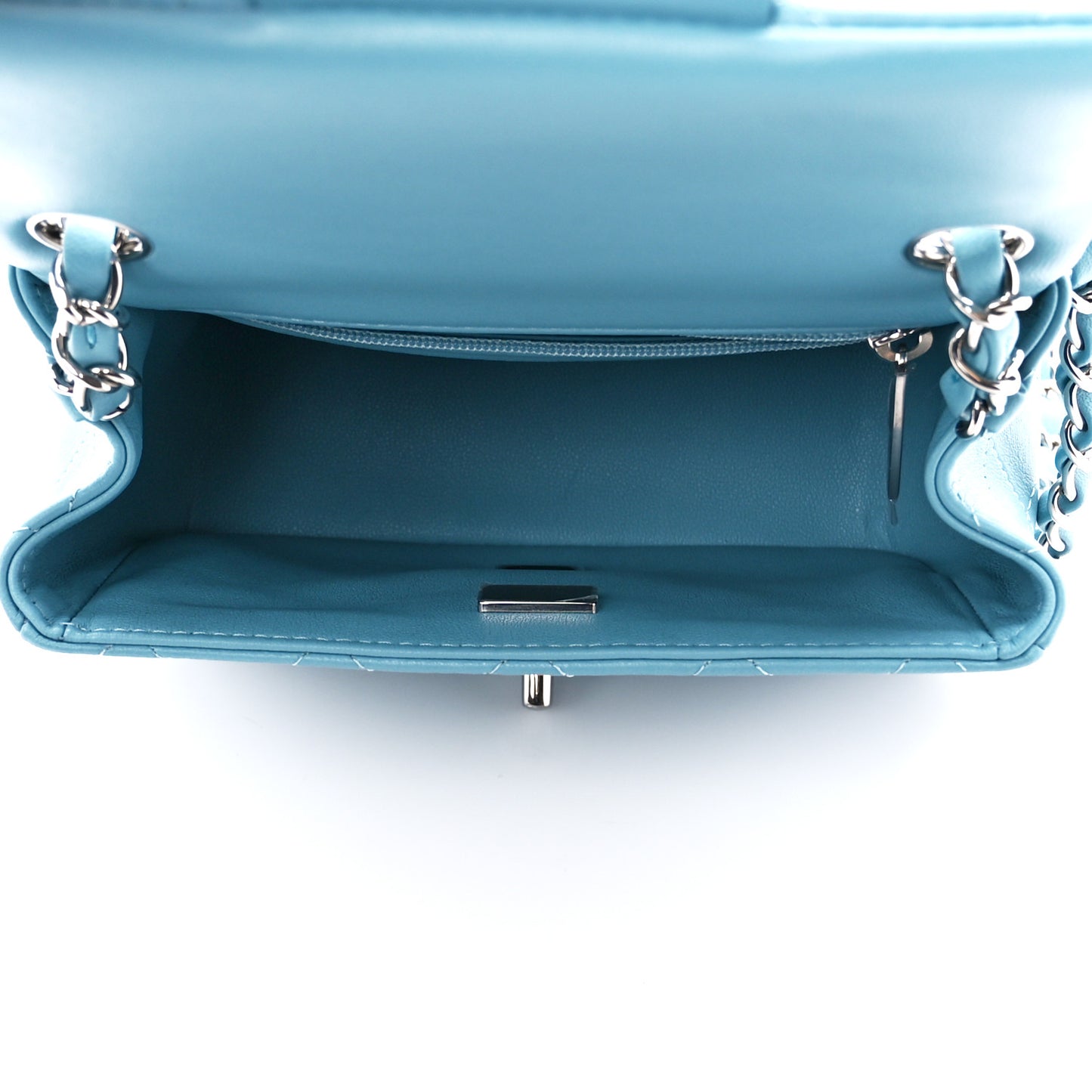 Lambskin Quilted Mini Square Flap Blue