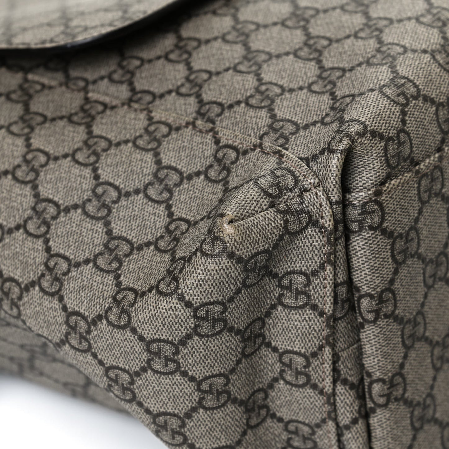 GG Plus Monogram Messenger Diaper Bag Dark Brown