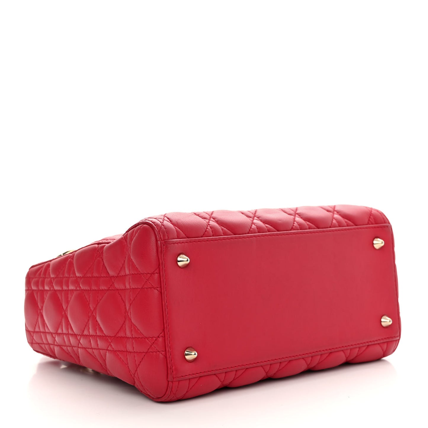 Lambskin Cannage Medium Lady Dior Red