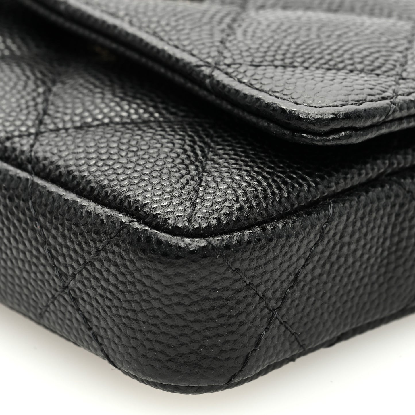 Caviar Quilted Belt Bag With Charms On Chain Black