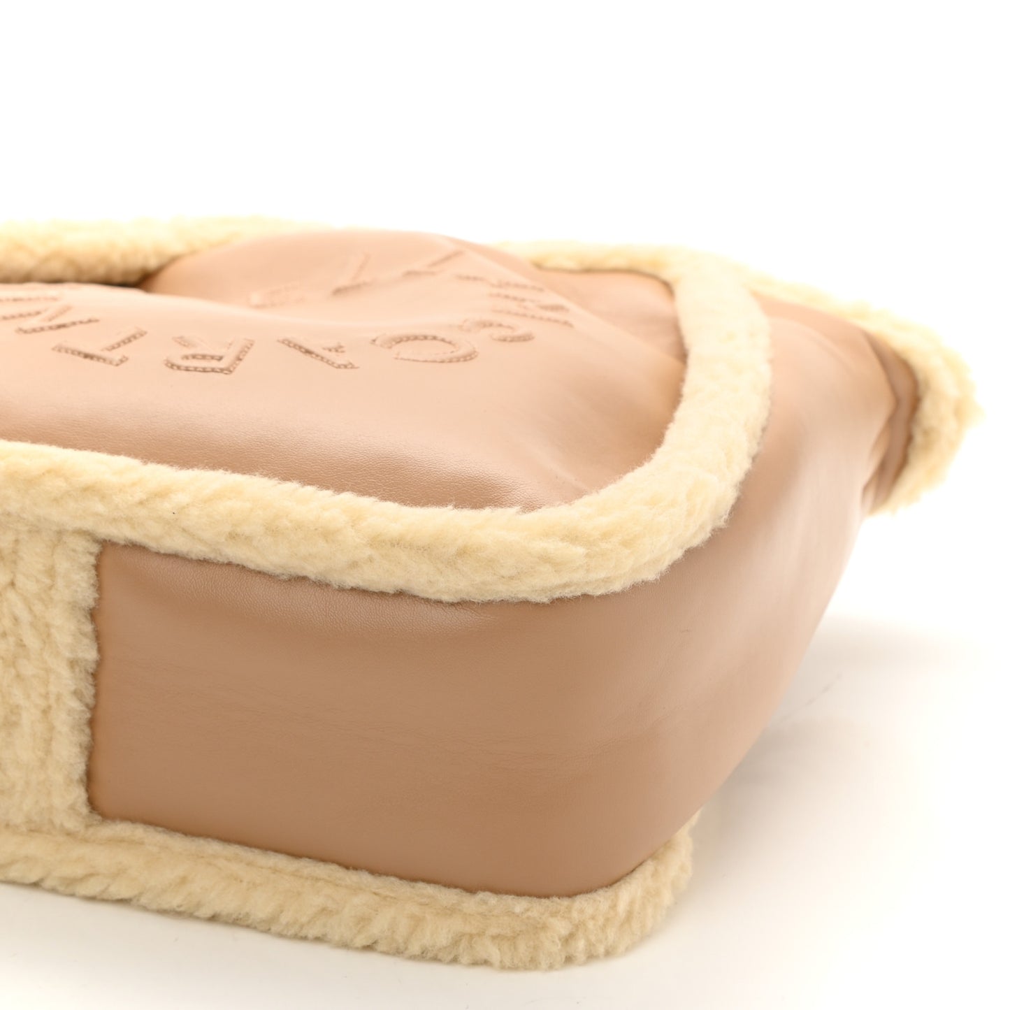 Eco Alter Nappa Shearling Perforated Logo Mini Crossbody Brown