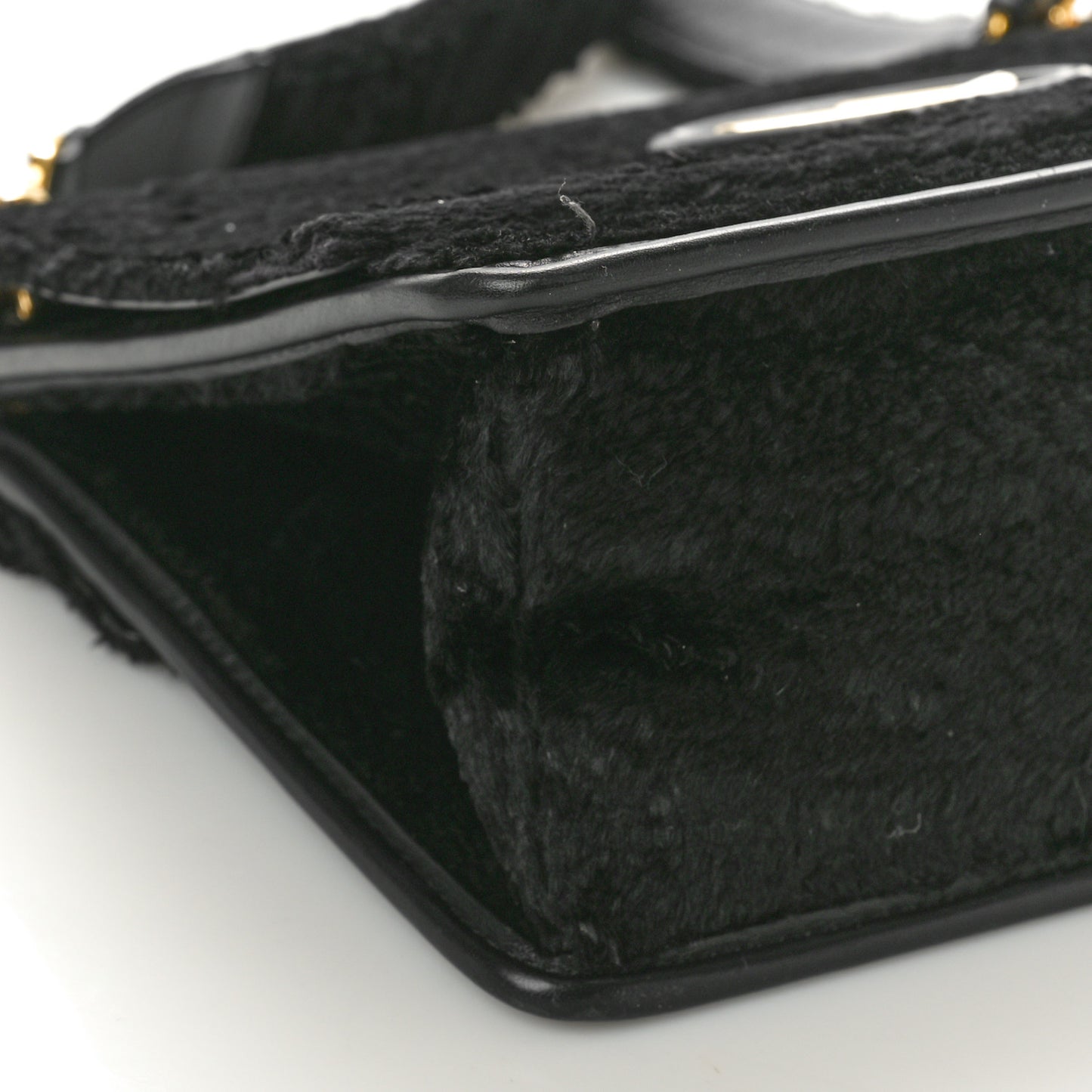 Velluto Astrakan Vitello Dolce F is Fendi Kan I Shoulder Bag Black