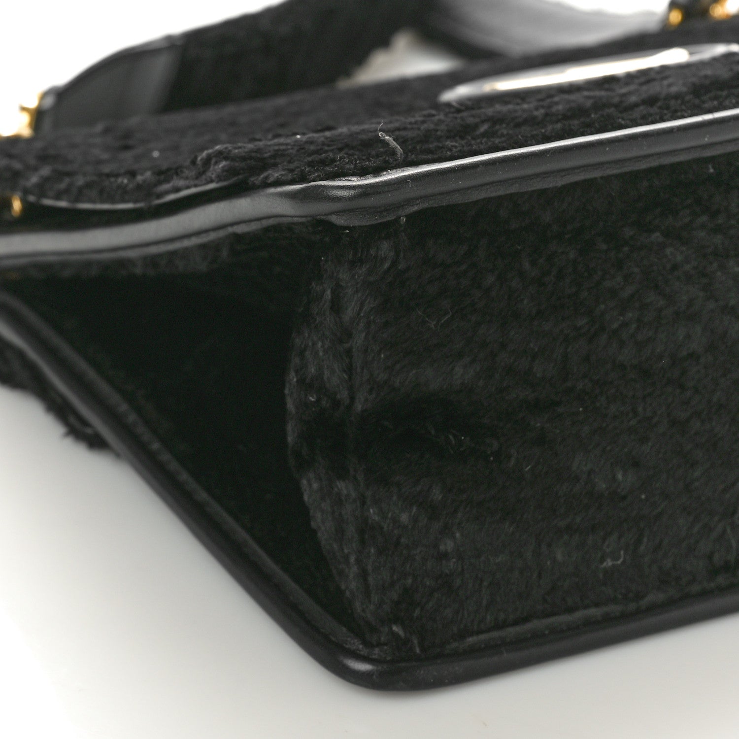 Fendi Velluto Astrakan Vitello Dolce F is Fendi Kan I Shoulder Bag Black 9 of 10
