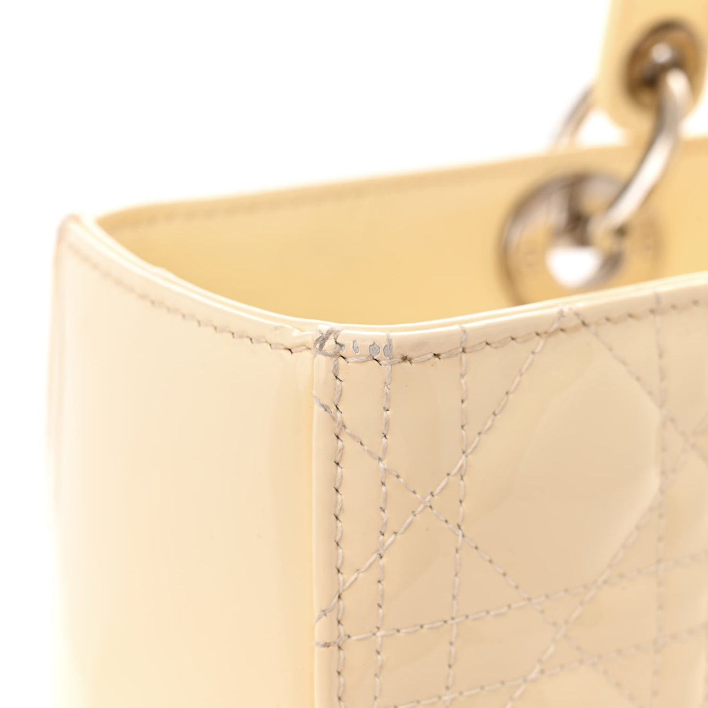 Patent Cannage Large Lady Dior White