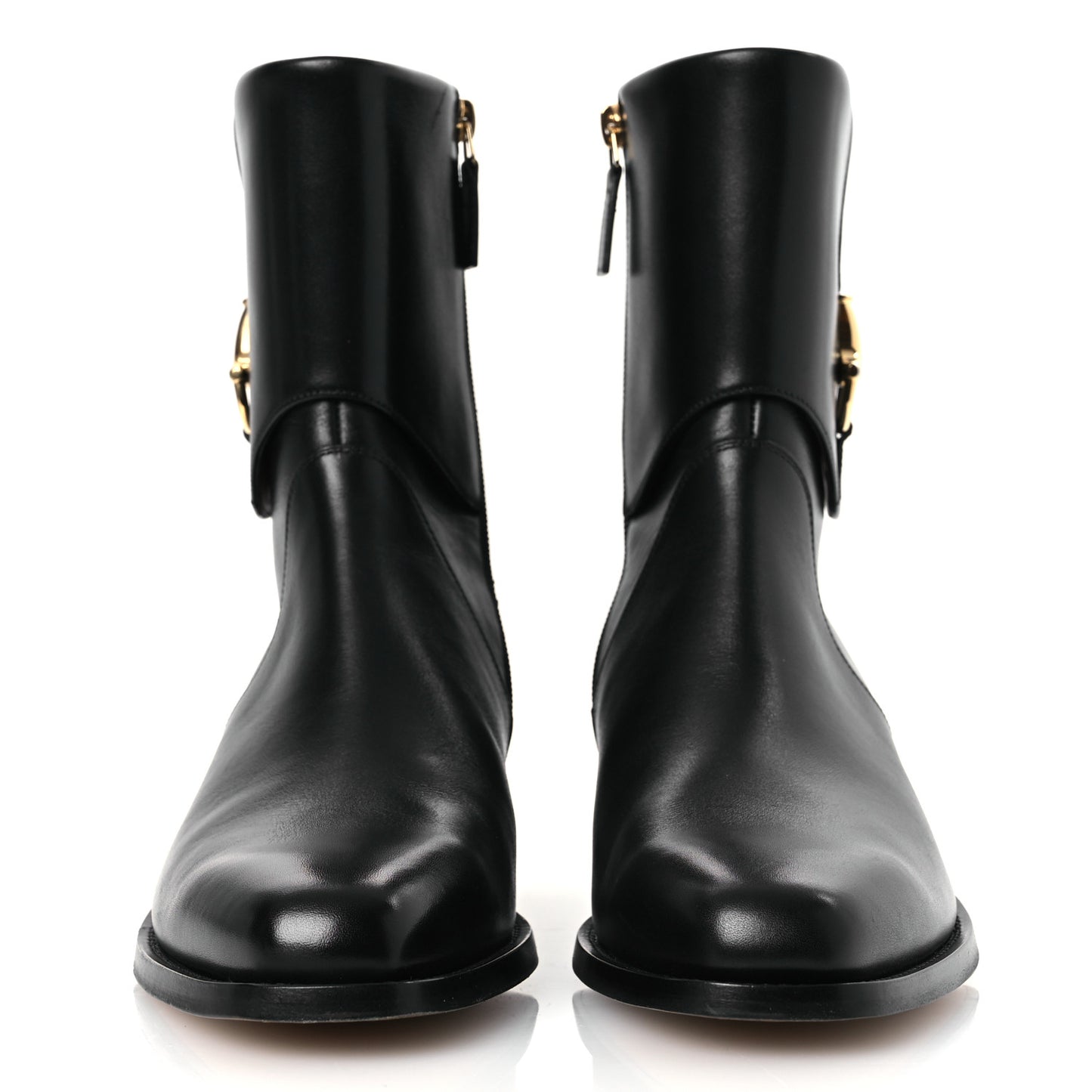 Calfskin Horsebit Mens Elizabeth Ankle Boots 8 Black