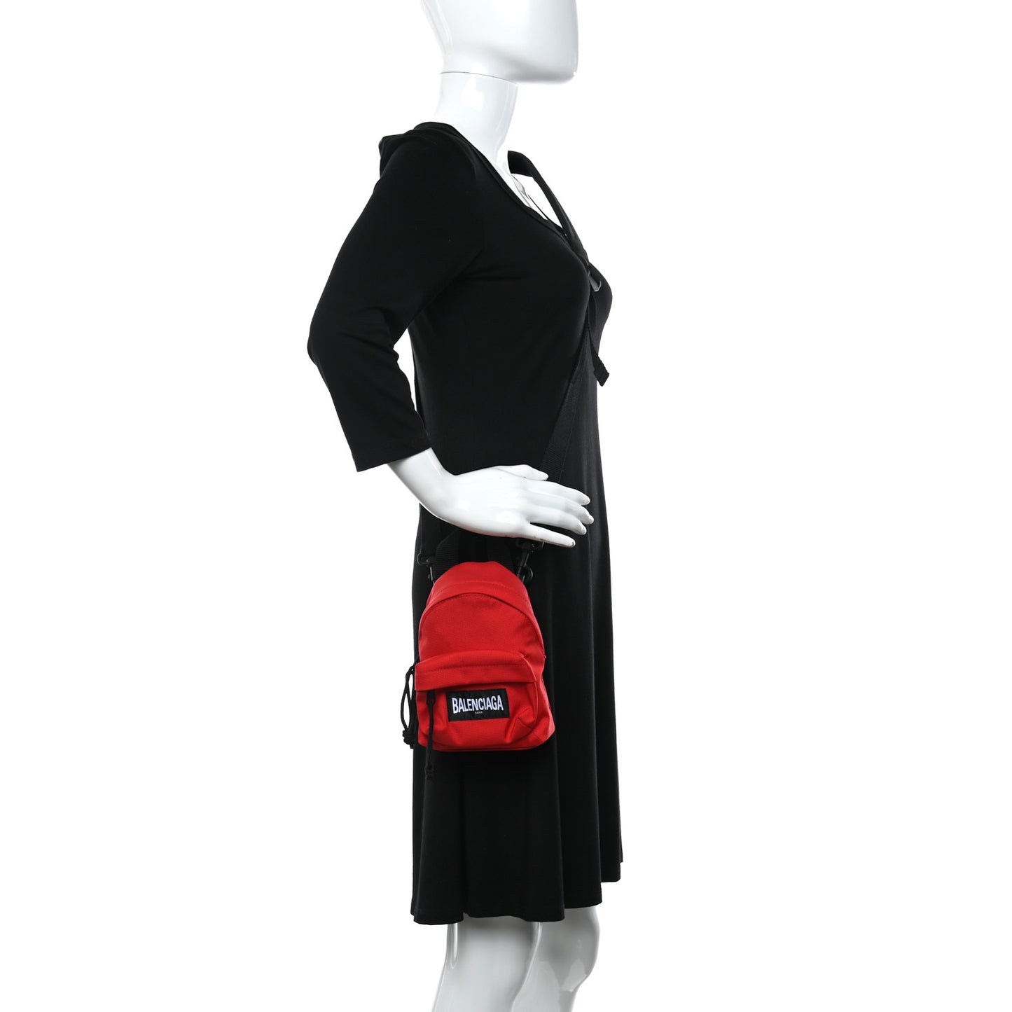 Recycled Casual Nylon Mini Oversized Backpack Bright Red