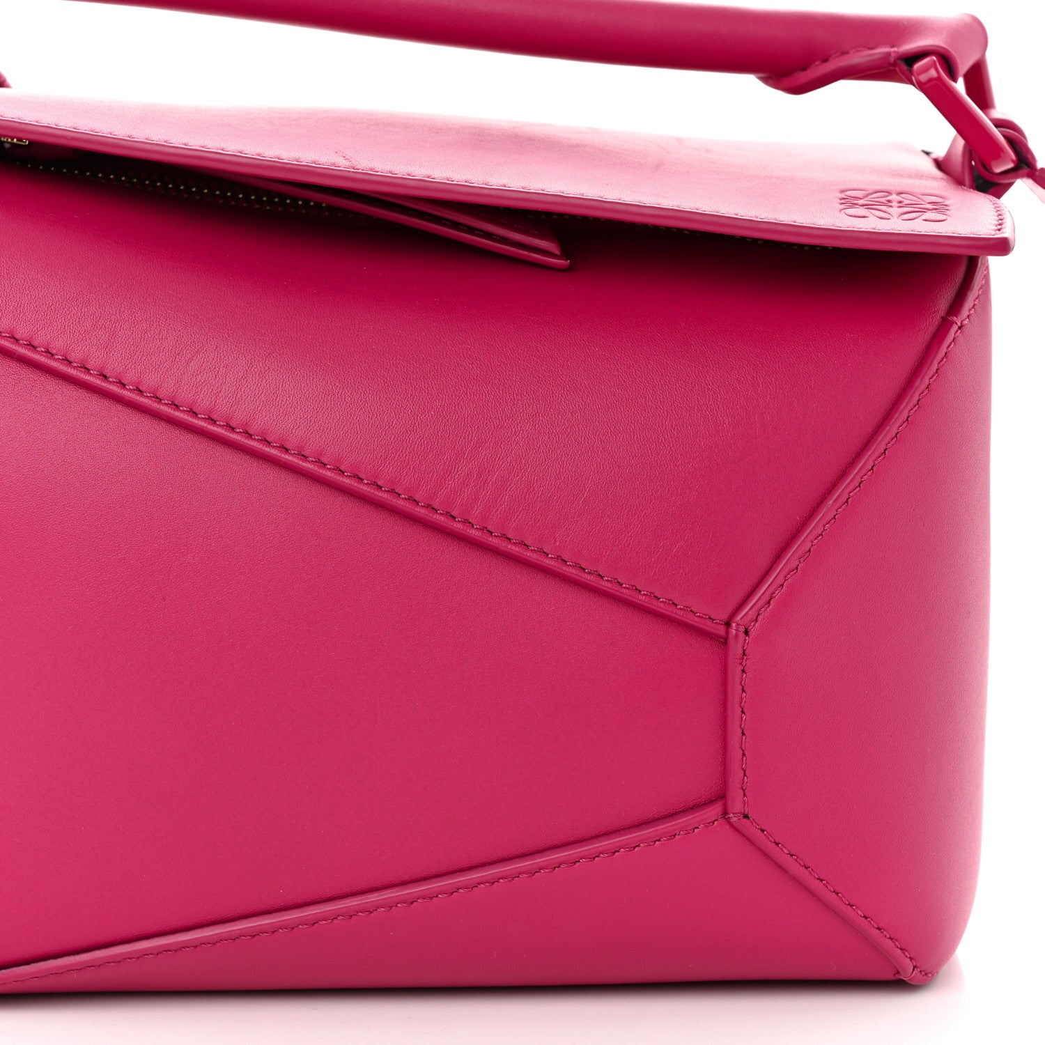 Loewe Satin Calfskin Monochrome Small Puzzle Edge Bag Ruby Red Glaze 7 of 9