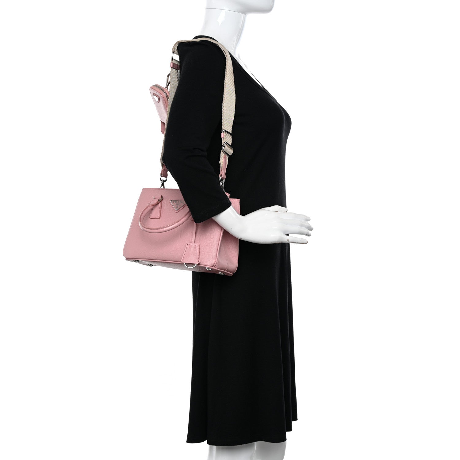 Prada Saffiano Lux Micro Galleria Shoulder Bag Petalo 2 of 10