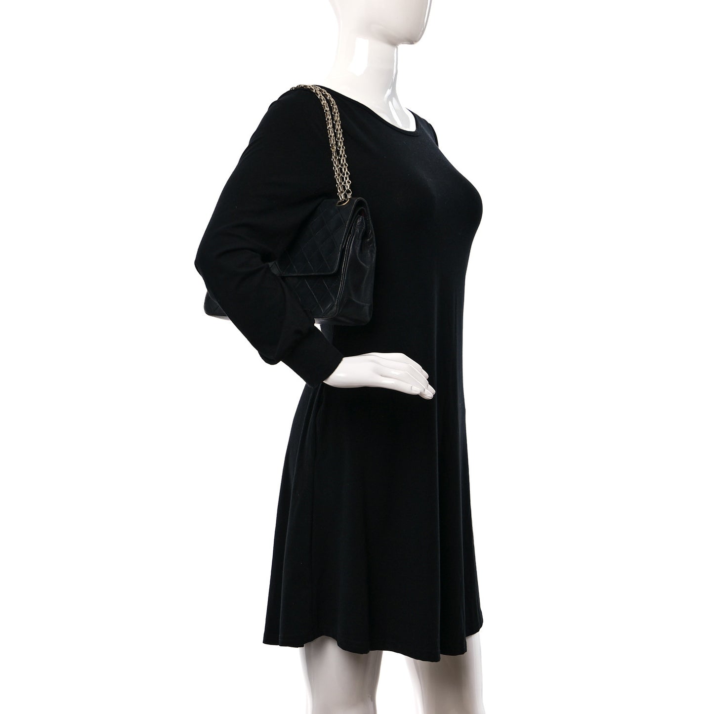 Lambskin Quilted Medium Bijoux Chain Double Flap Black