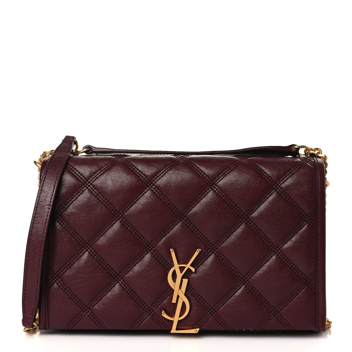 Lambskin Diamond Quilted Angie Chain Bag Burgundy