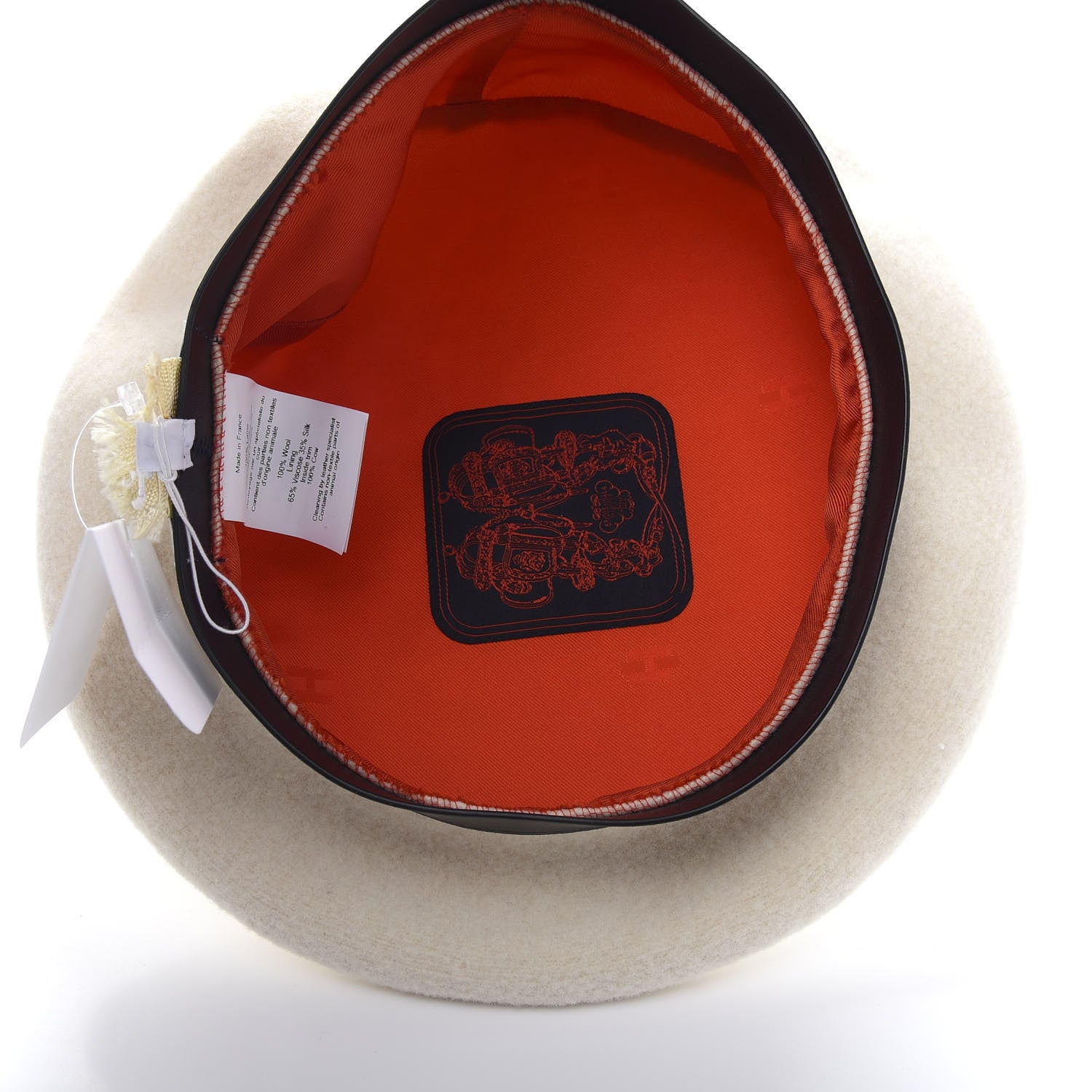 Hermes Merino Wool Bonnie Beret 58 Naturel 6 of 10
