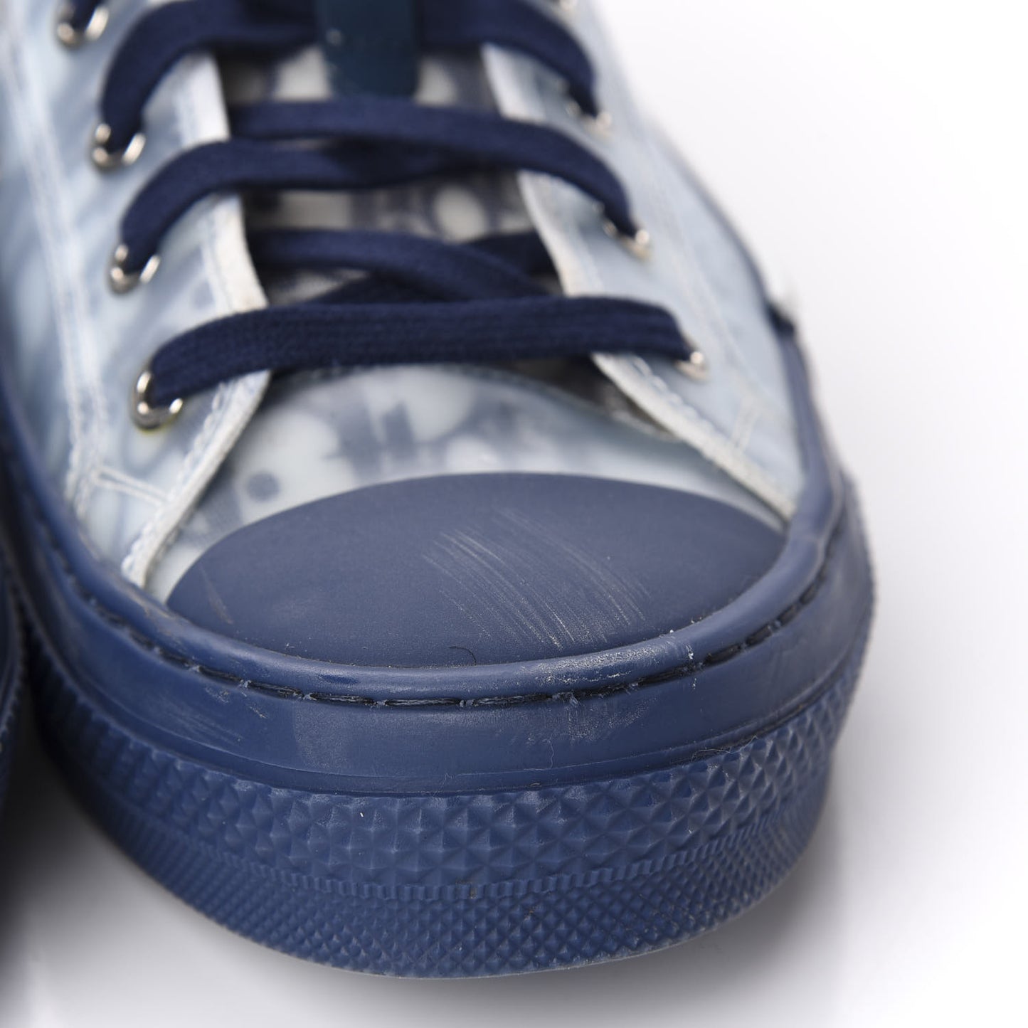 Technical Canvas Oblique Mens B23 Low Top Sneakers 42 White Blue