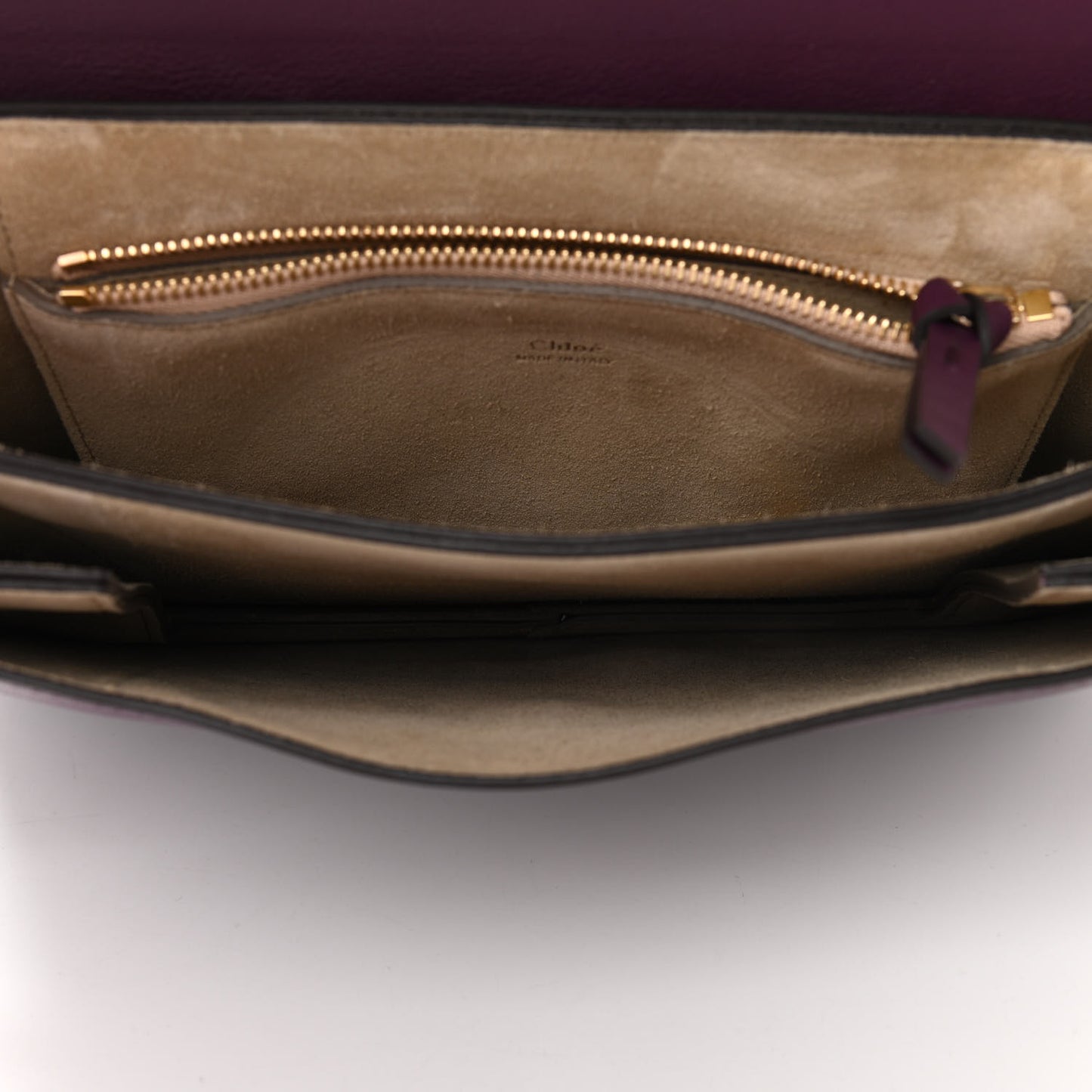Suede Calfskin Medium Faye Shoulder Bag Dark Purple