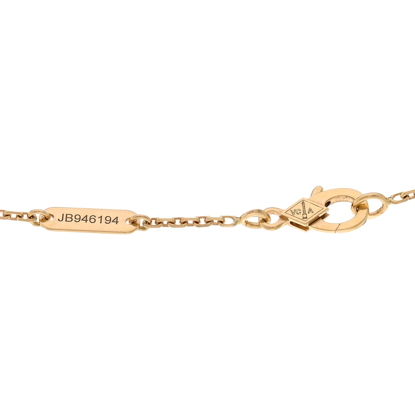 18K Yellow Gold Black Onyx Vintage Alhambra Pendant Necklace