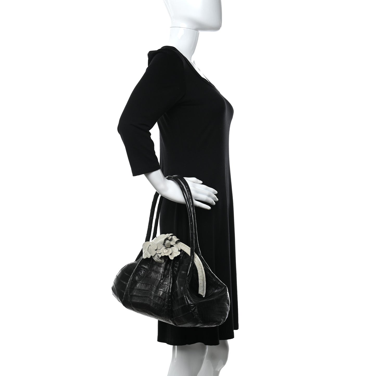 Crocodile Large Linda Tote Tote Black