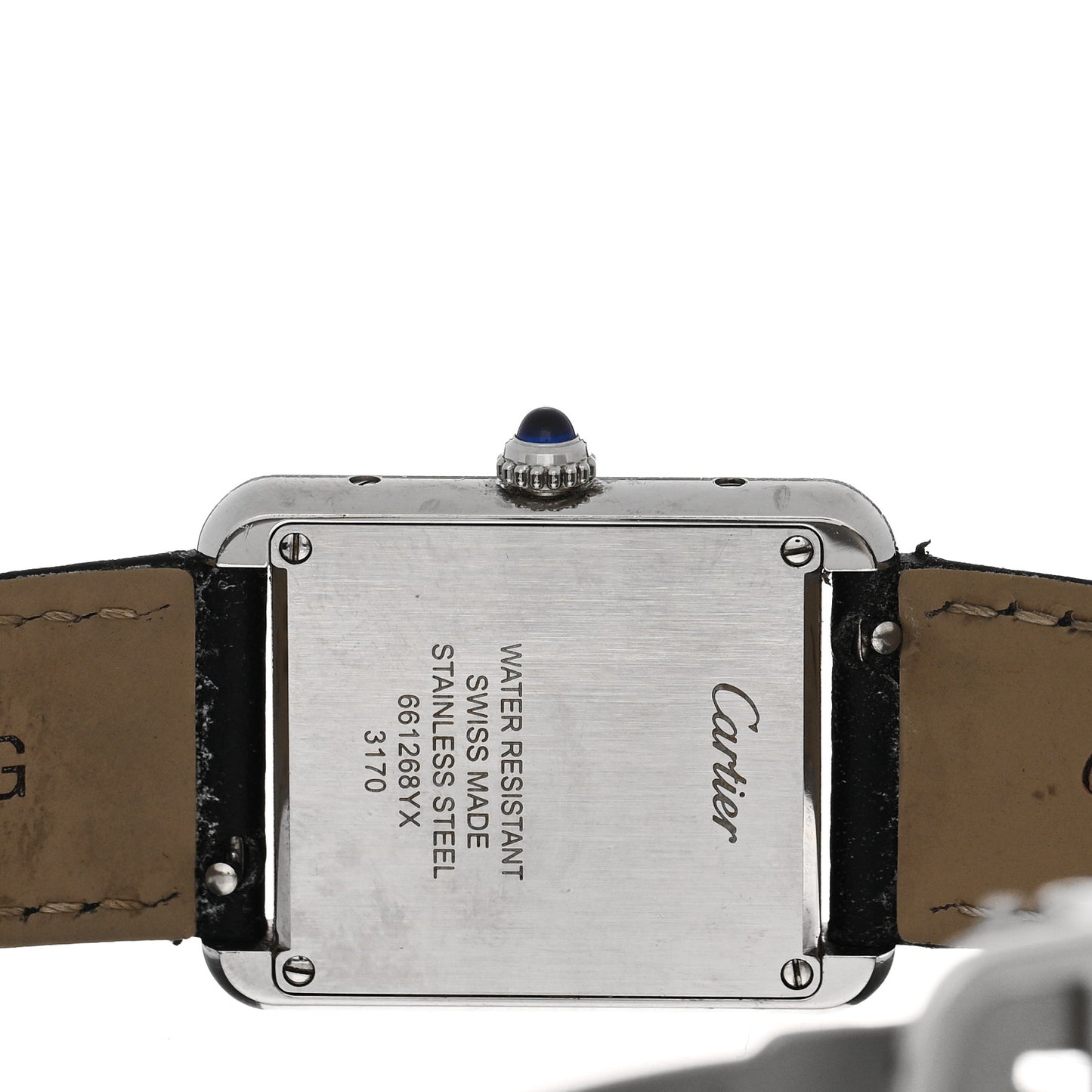 Stainless Steel Calfskin 24mm Tank Solo Quartz Watch