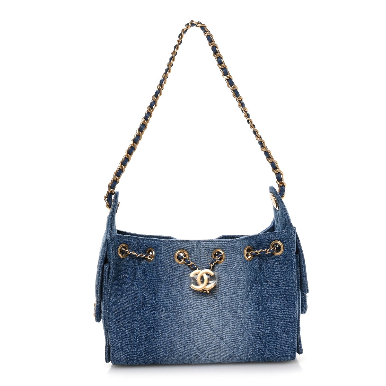 Chanel Washed Denim Quilted Mini Chanel 25 Handbag Blue 1819500