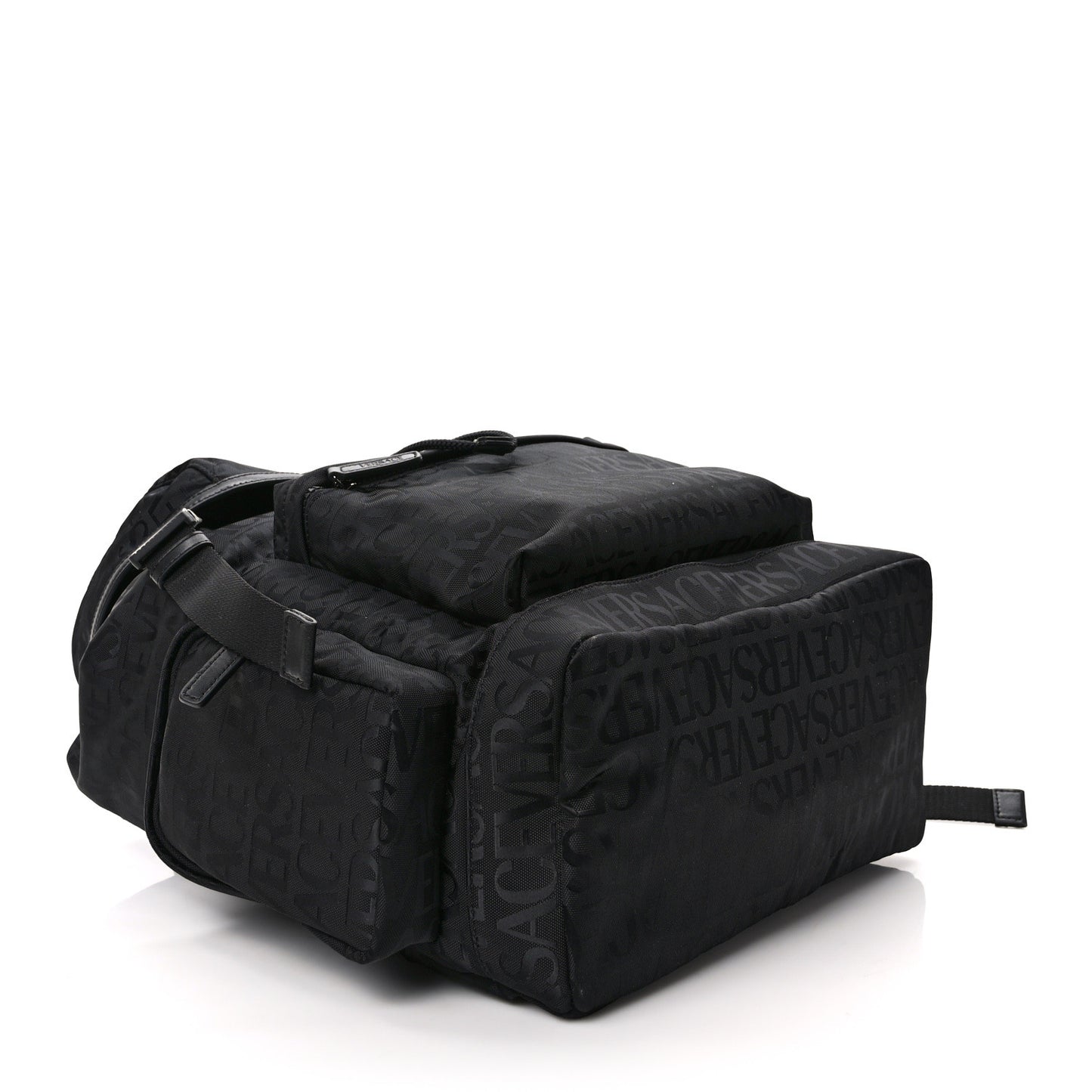 Nylon Logo Neo Backpack Black