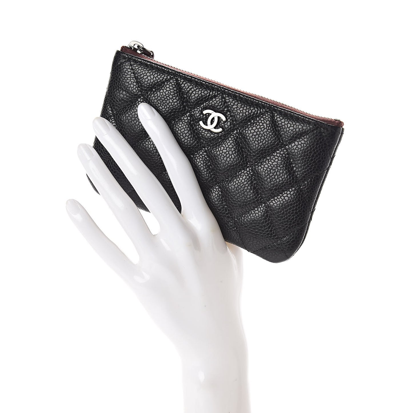 Caviar Quilted Small Cosmetic Case Black