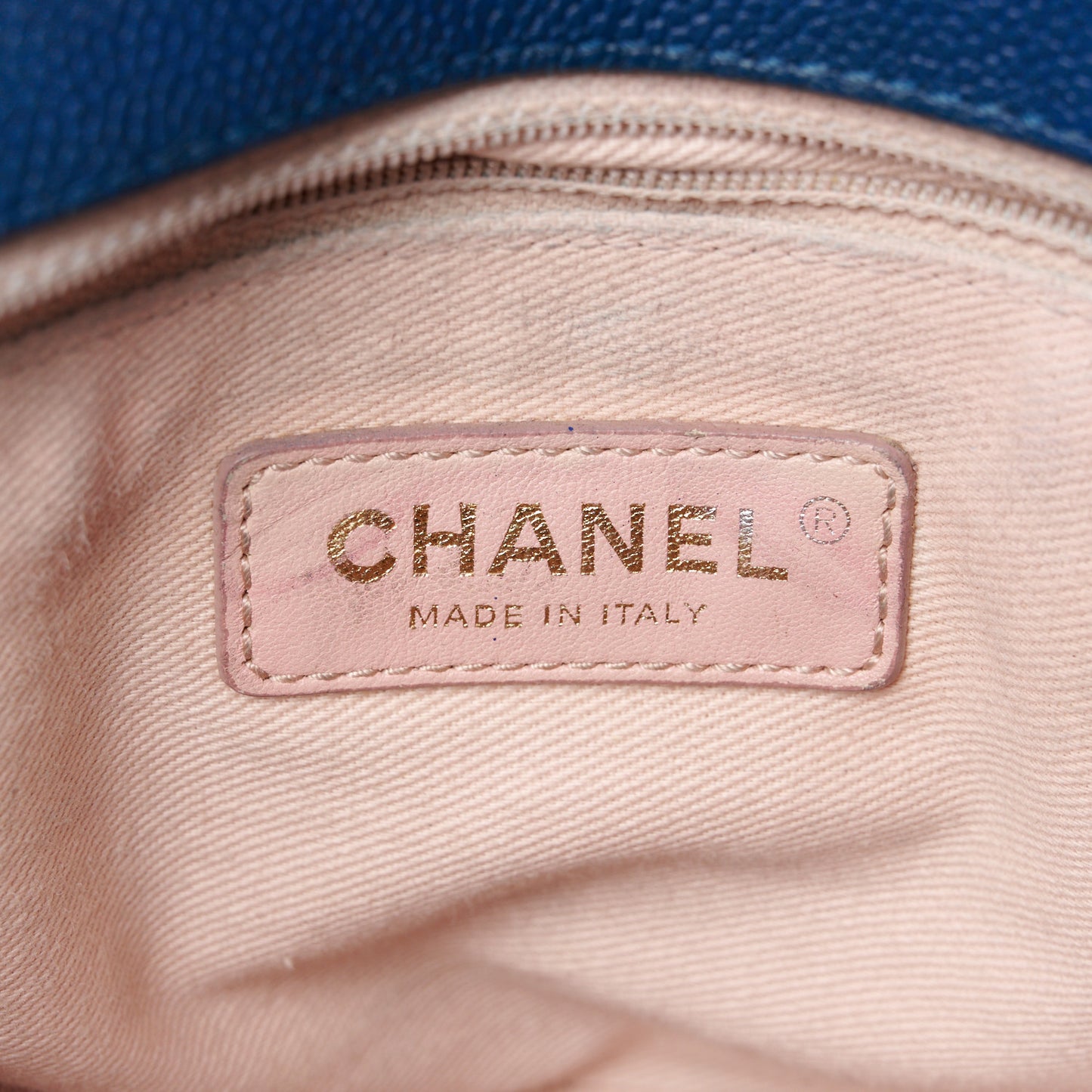 Grained Calfskin Quilted Medium Cuba Top Handle Flap Blue