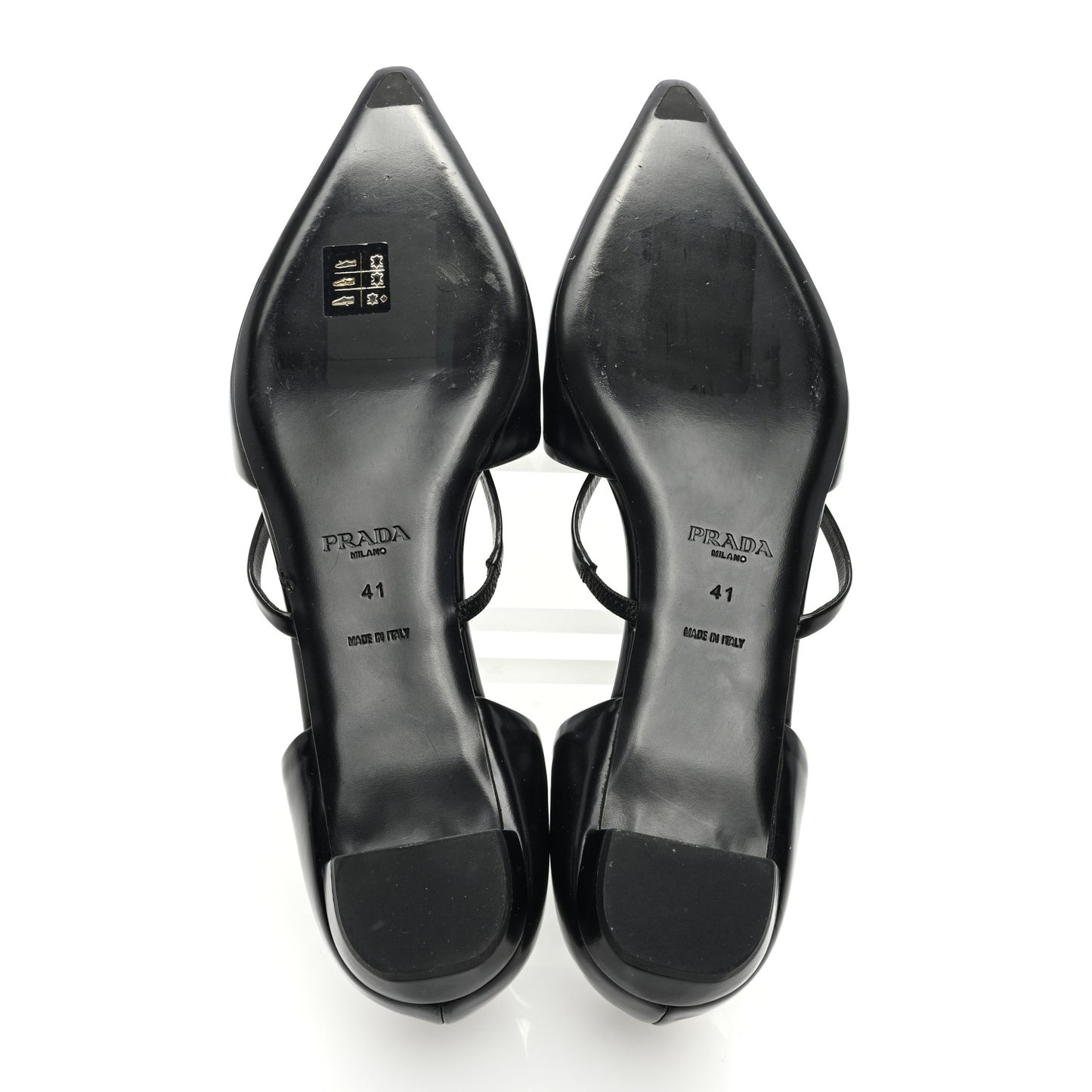 Spazzolato Pointed Toe Ballet Flats 41 Black