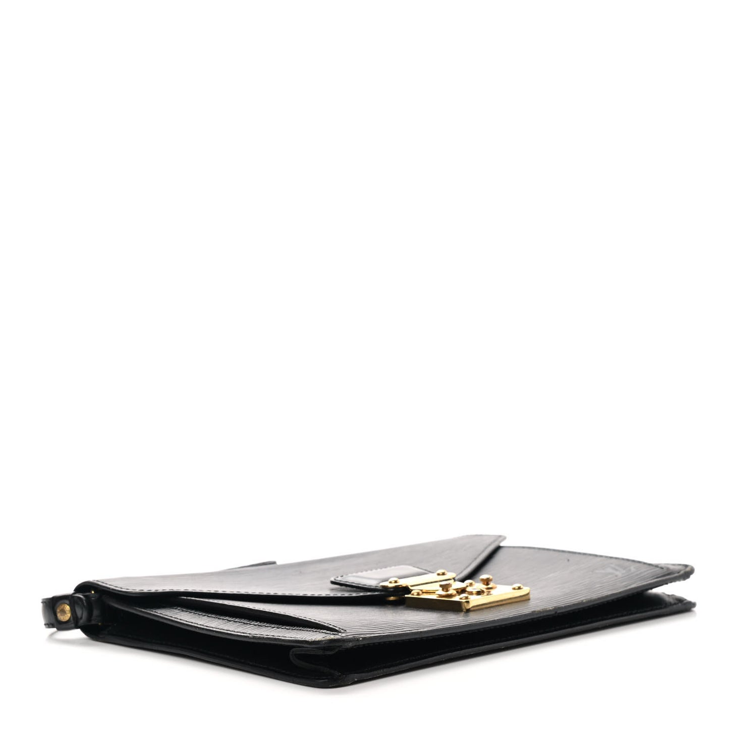Epi Pochette Sellier Dragonne Clutch Black