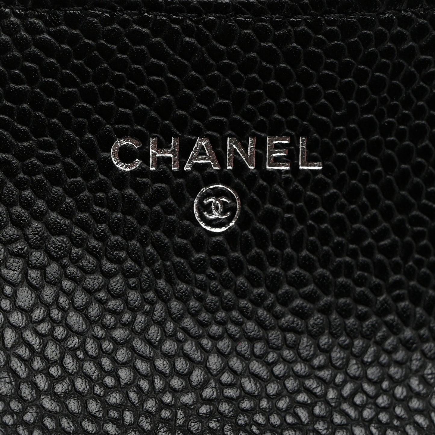 Caviar Quilted Flap Card Holder Wallet Black