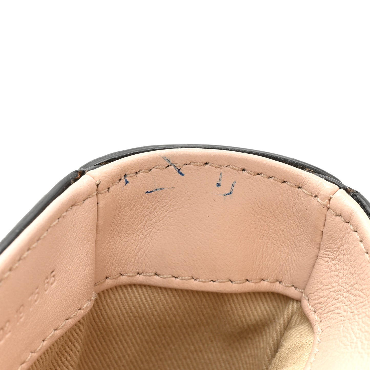 Calfskin Crocodile Embossed Mini C Double Carry Milky Cement Pink