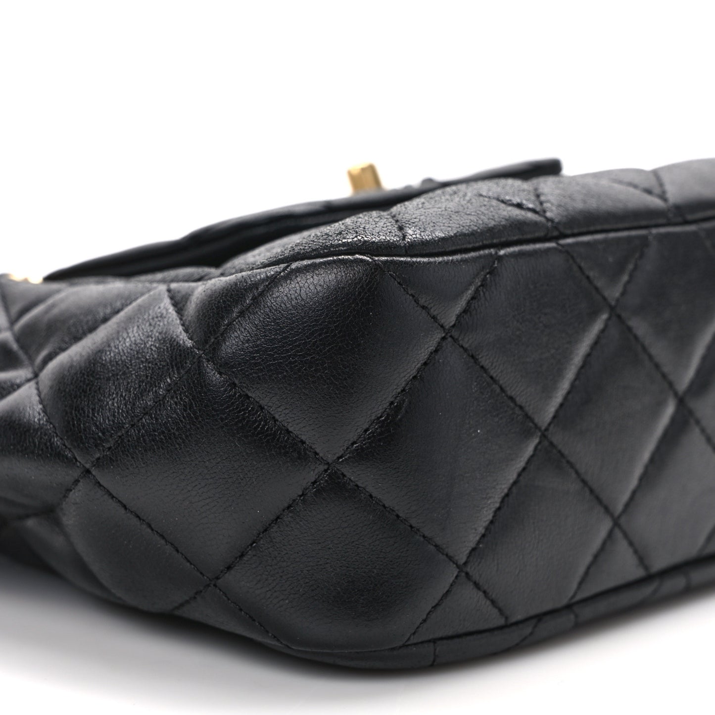 Lambskin Quilted Braided CC Accordion Flap Bag Black