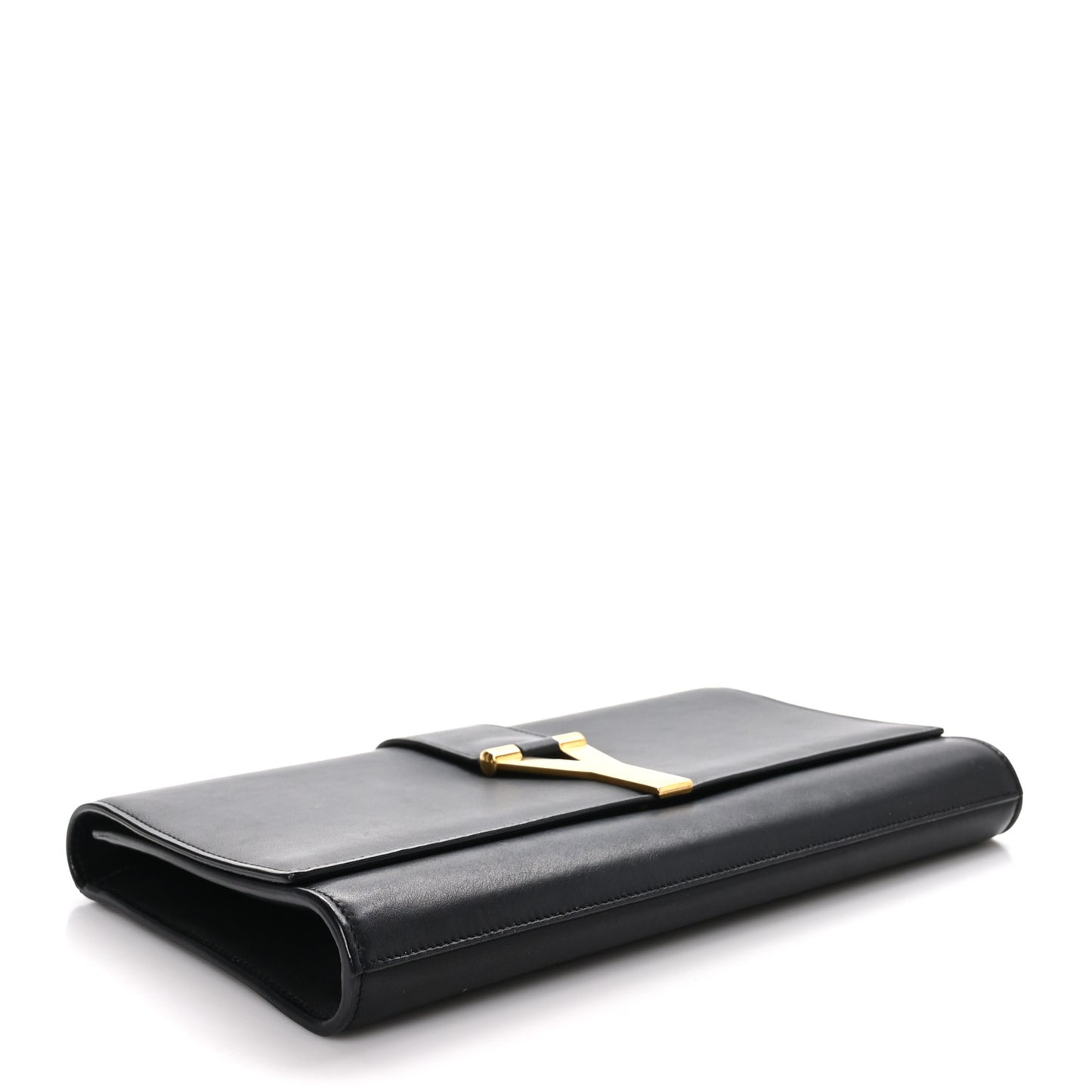 SAINT LAURENT Calfskin Classic Y Ligne Clutch Black