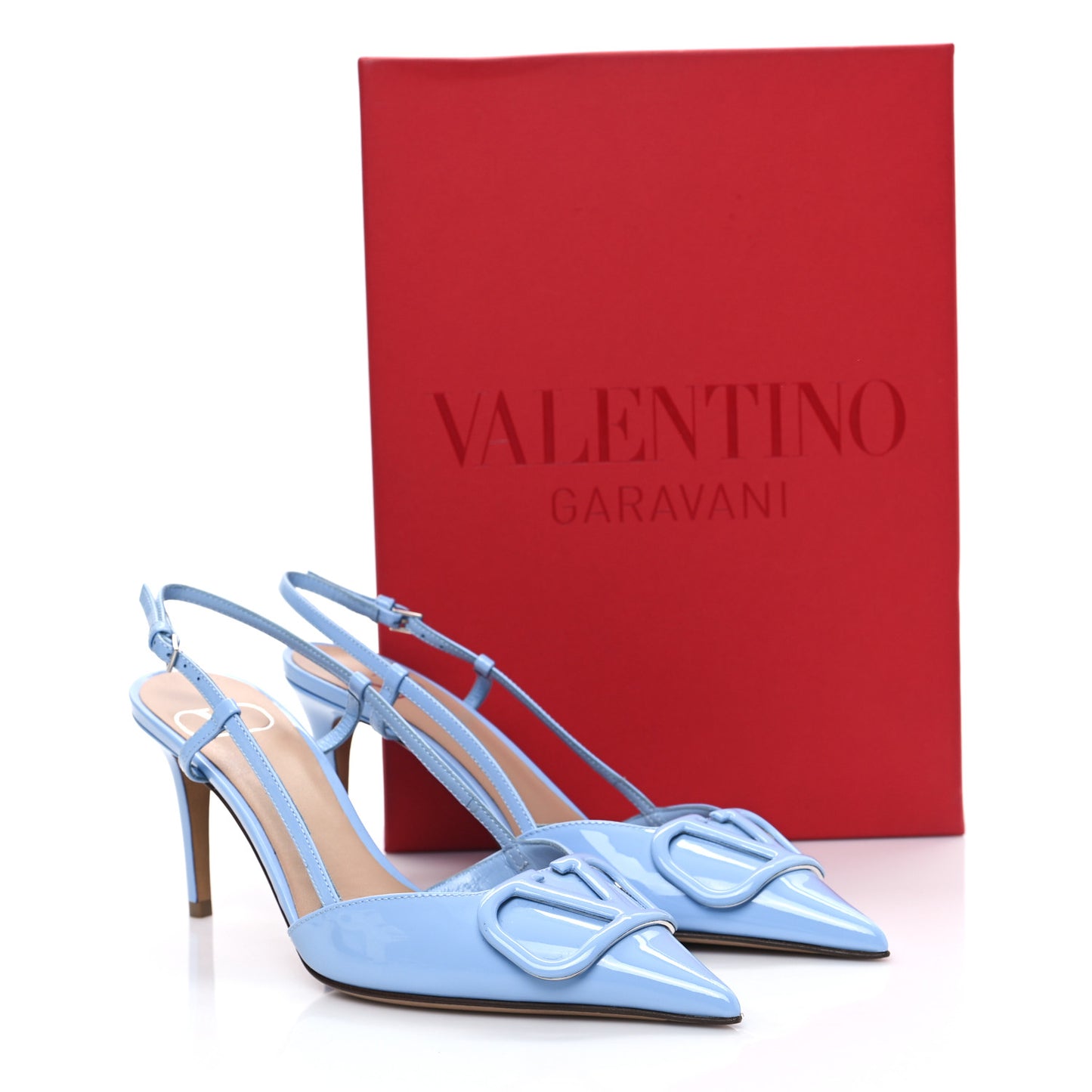 Patent Signature VLogo Slingback 80mm Pumps 37 Popeline