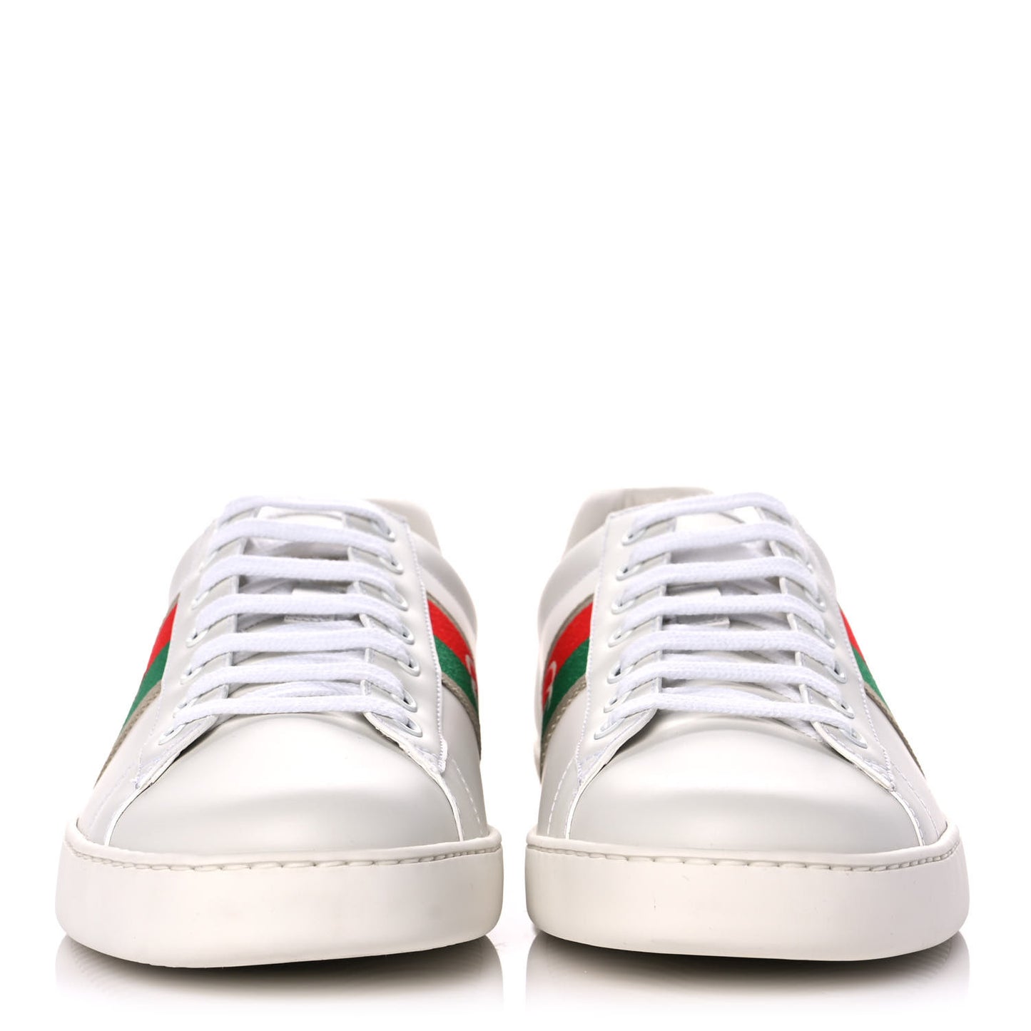 Calfskin Web Interlocking G Mens Ace Sneakers 11 White