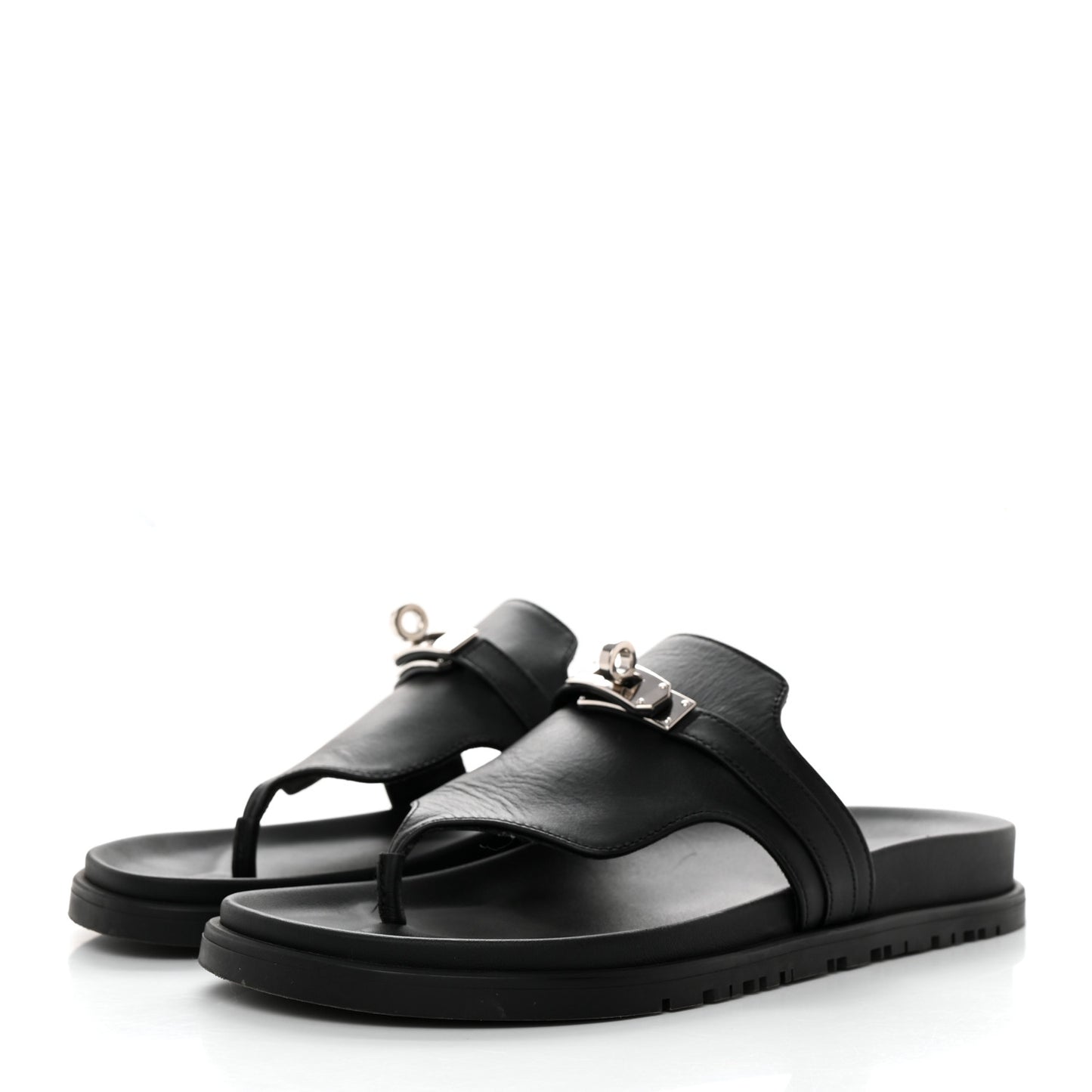 Calfskin Womens Empire Sandals 37 Black