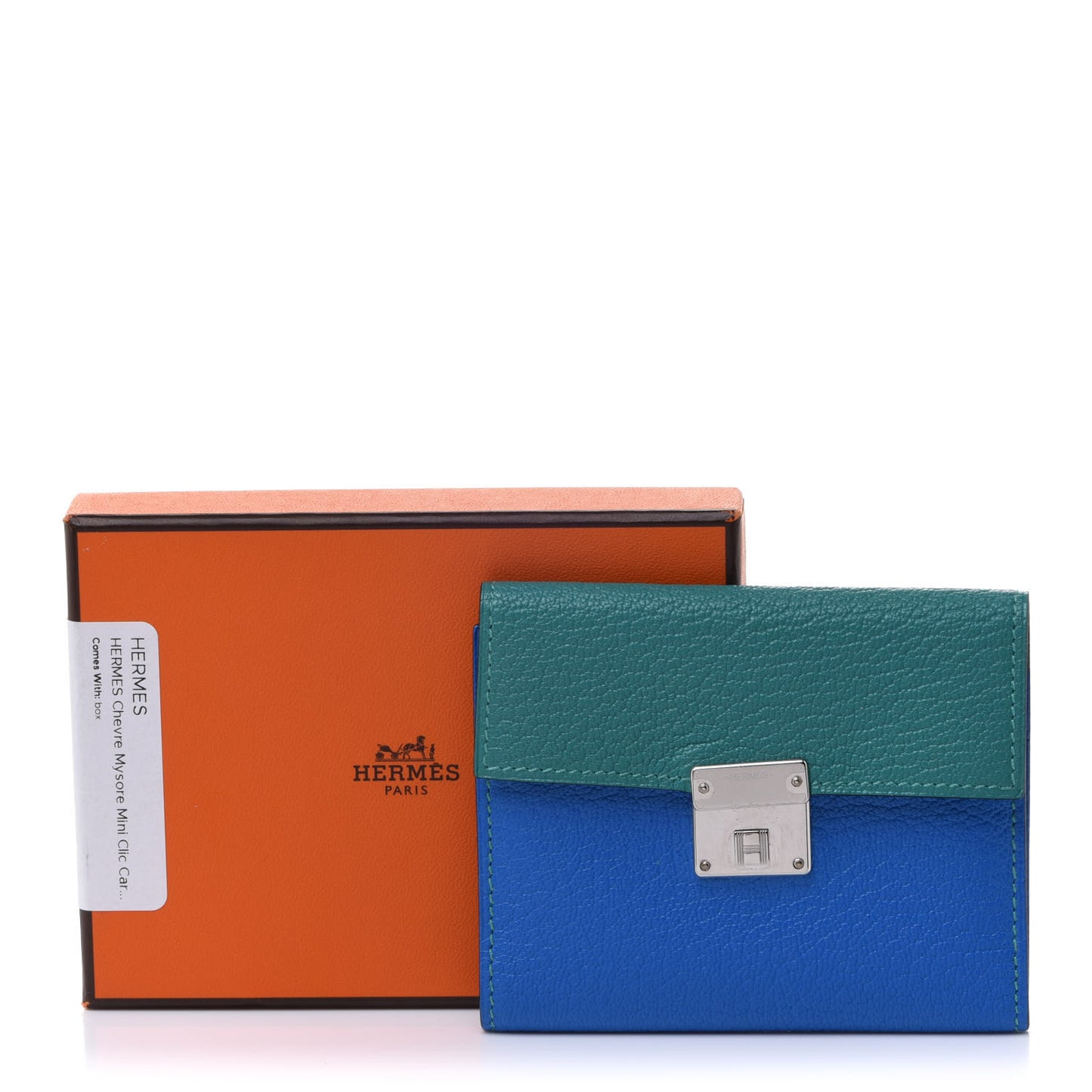 Chevre Mysore Mini Clic Card Holder Bleu Hydra Vert Verone