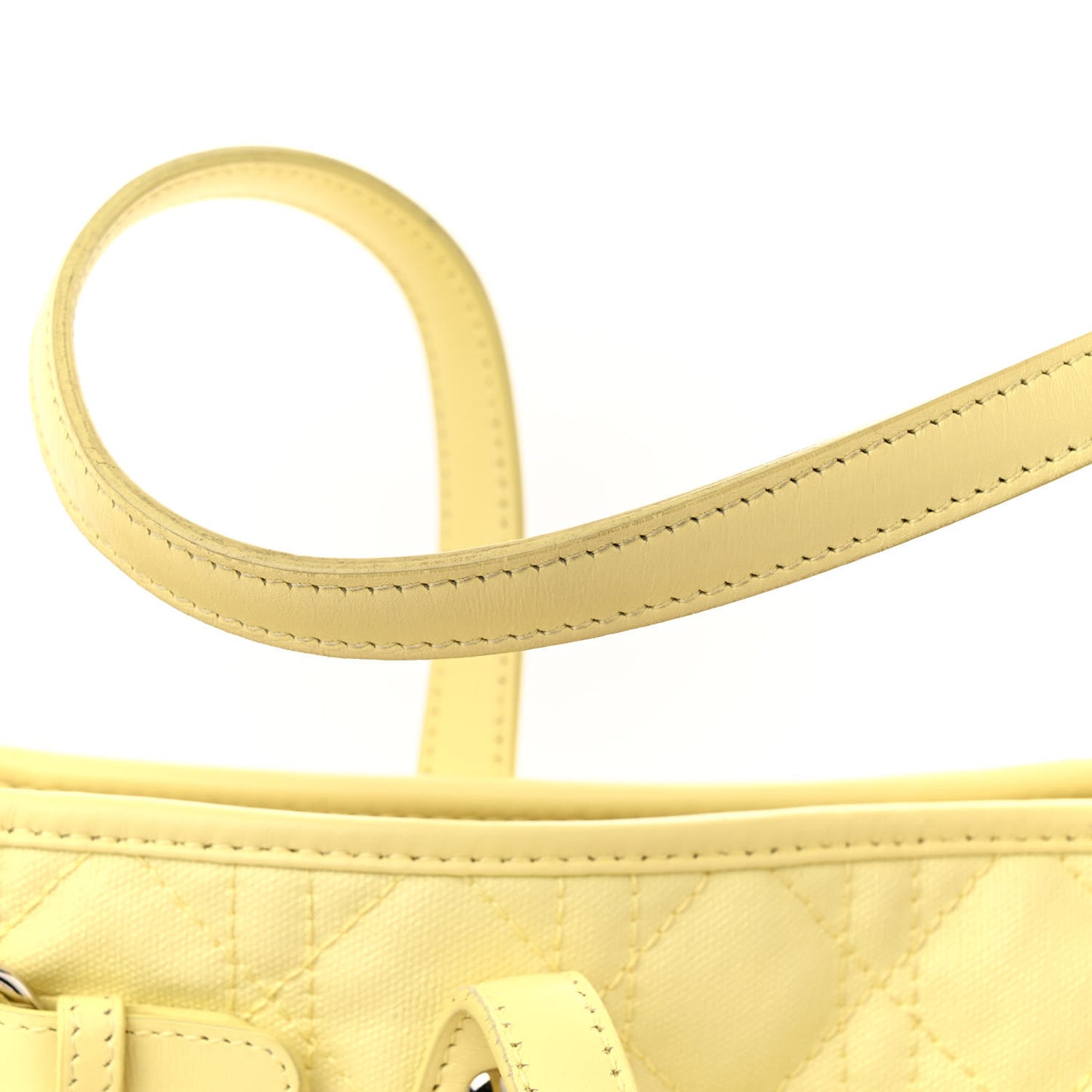 Coated Canvas Cannage Medium Panarea Tote Light Yellow