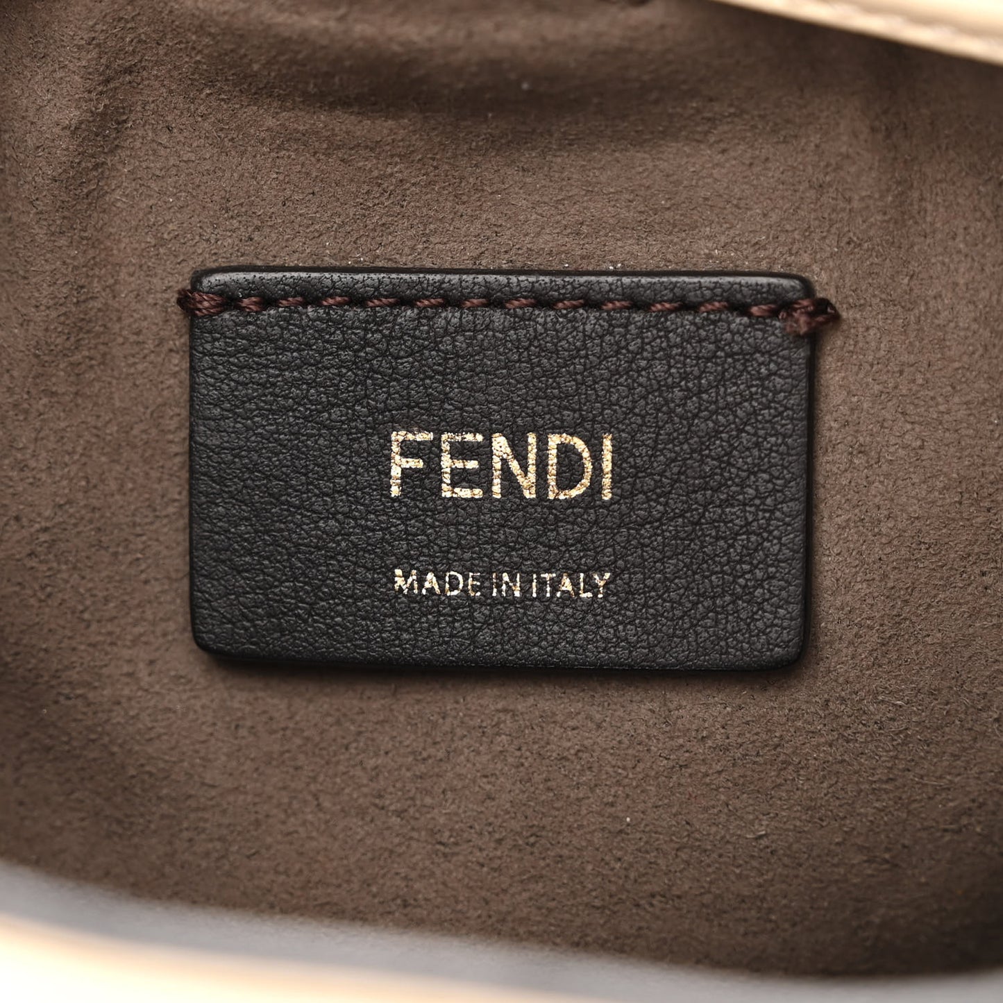 Suede Vitello King F is Fendi Micro FF Mini Mon Tresor Bucket Bag Arancio Marrone White Ice