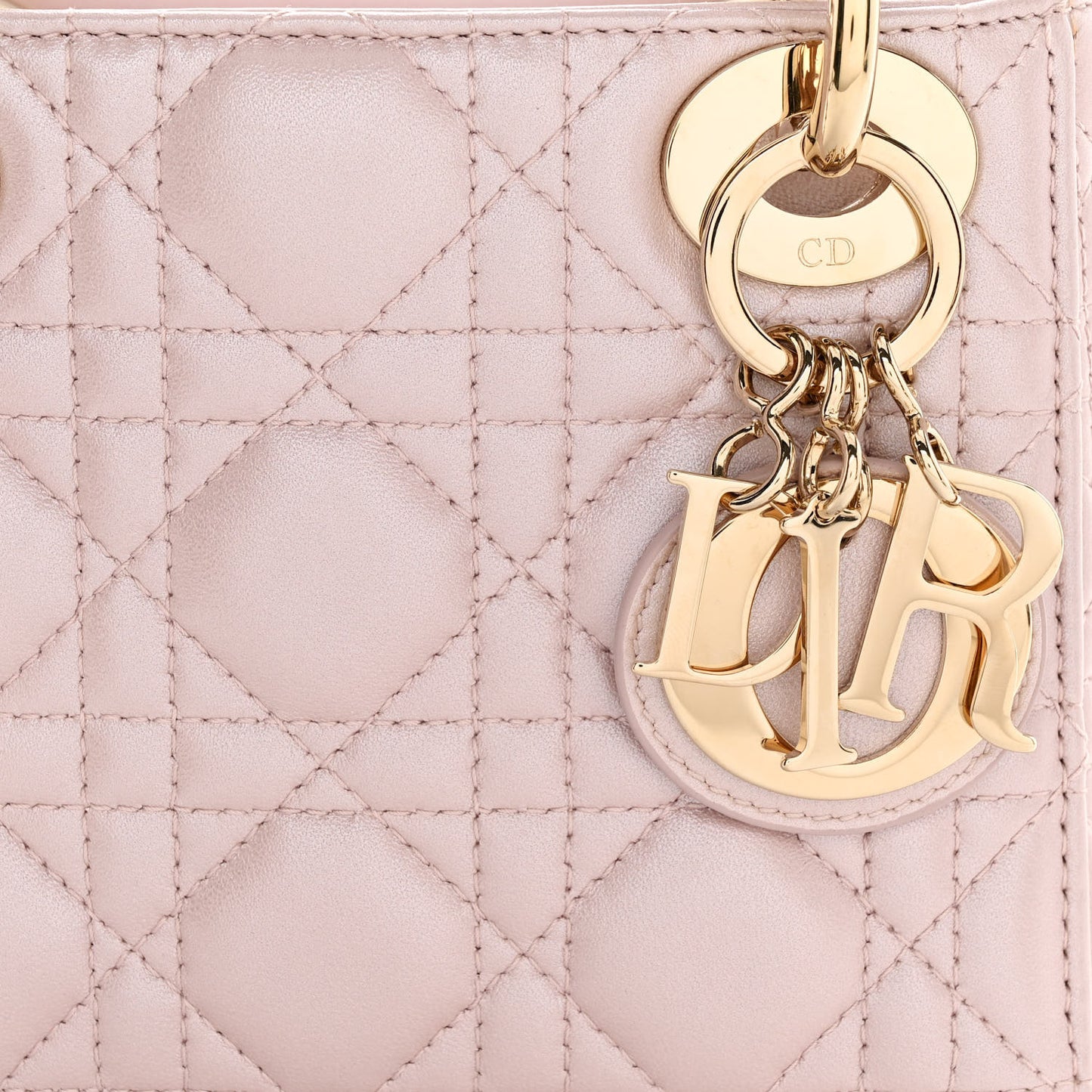 Metallic Lambskin Cannage Mini Lady Dior Lotus