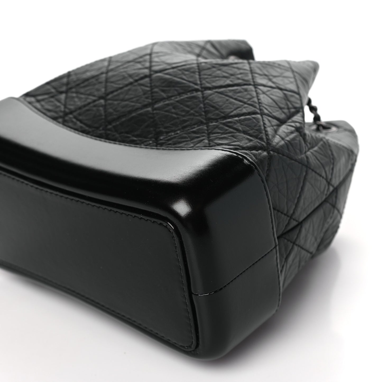 Aged Calfskin Quilted Small Gabrielle Backpack Black