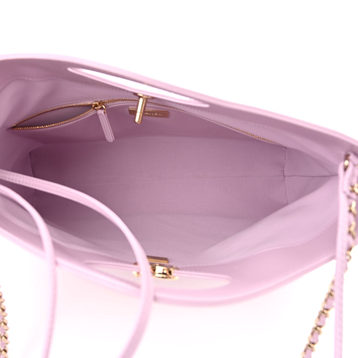 Shiny Lambskin Quilted 31 Shopping Bag Light Purple