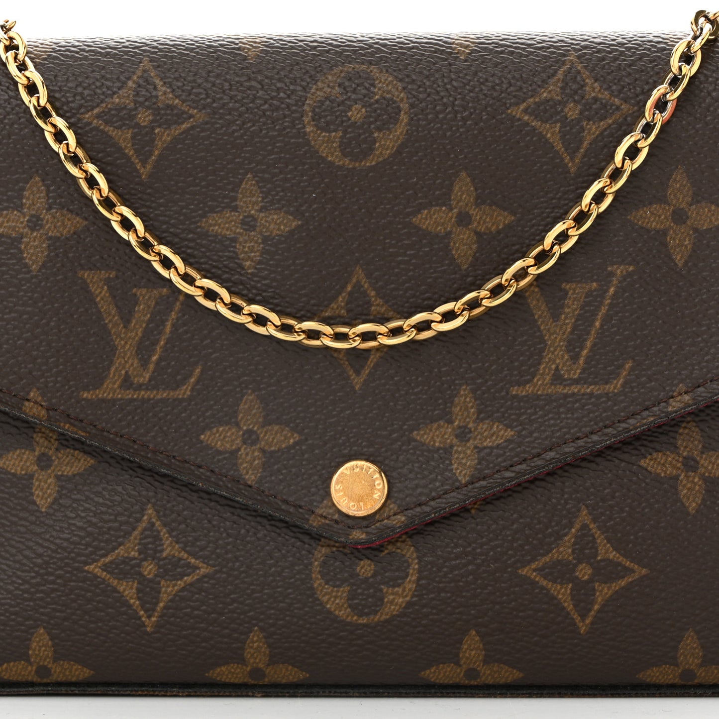 Monogram Pochette Felicie Chain Wallet Fuchsia